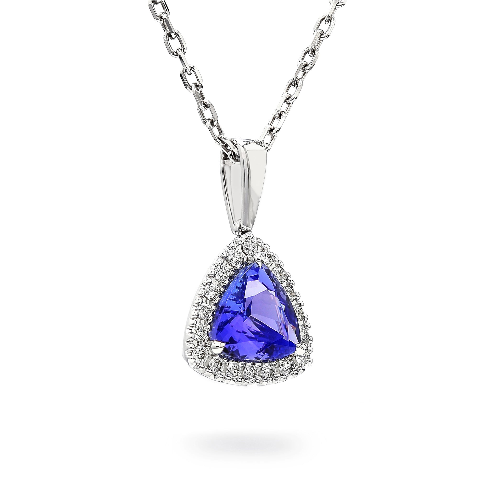 Tanzanite and Diamond Pendant - 3D View - Shimansky