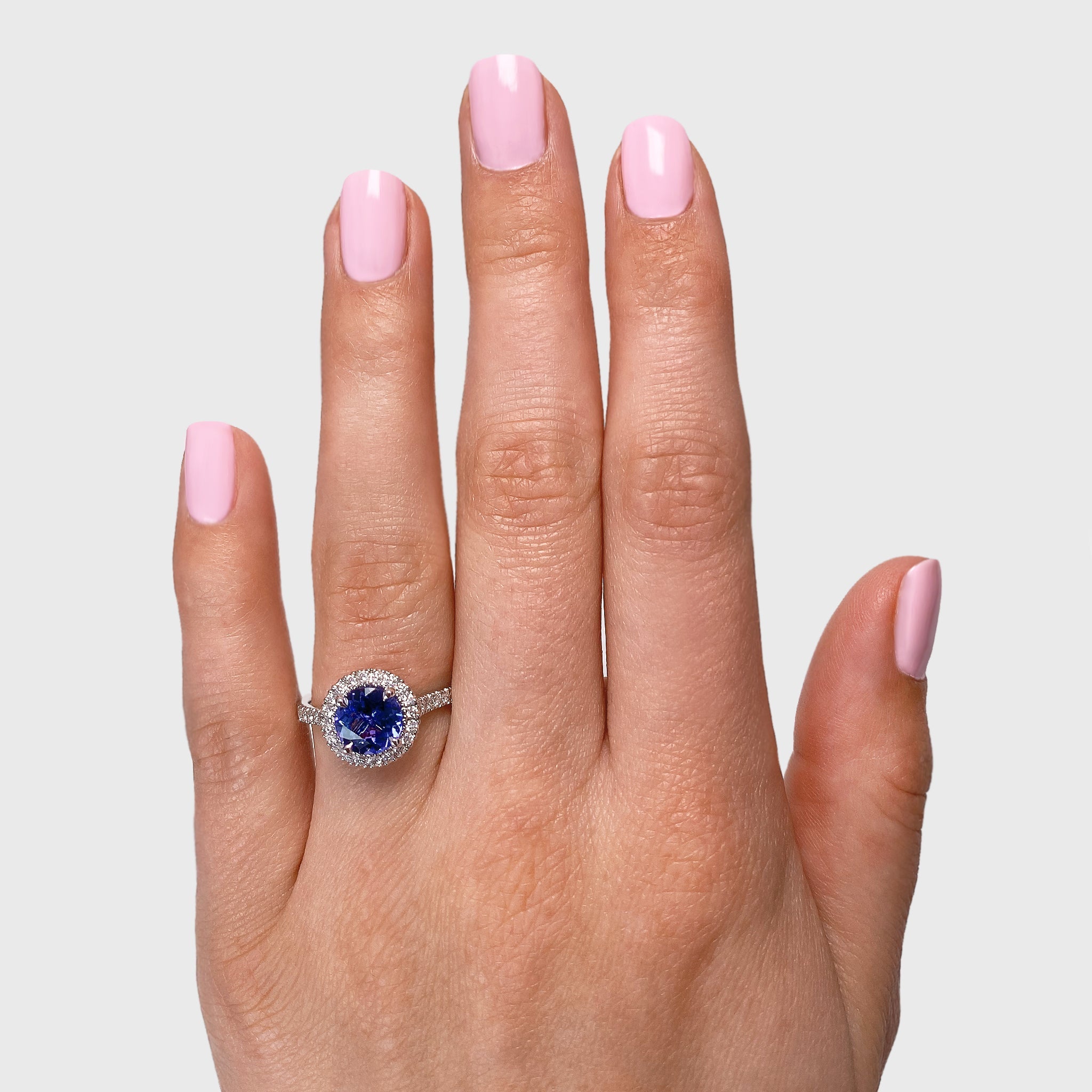 Microset Halo Tanzanite ring - SHIMANSKY.CO.ZA