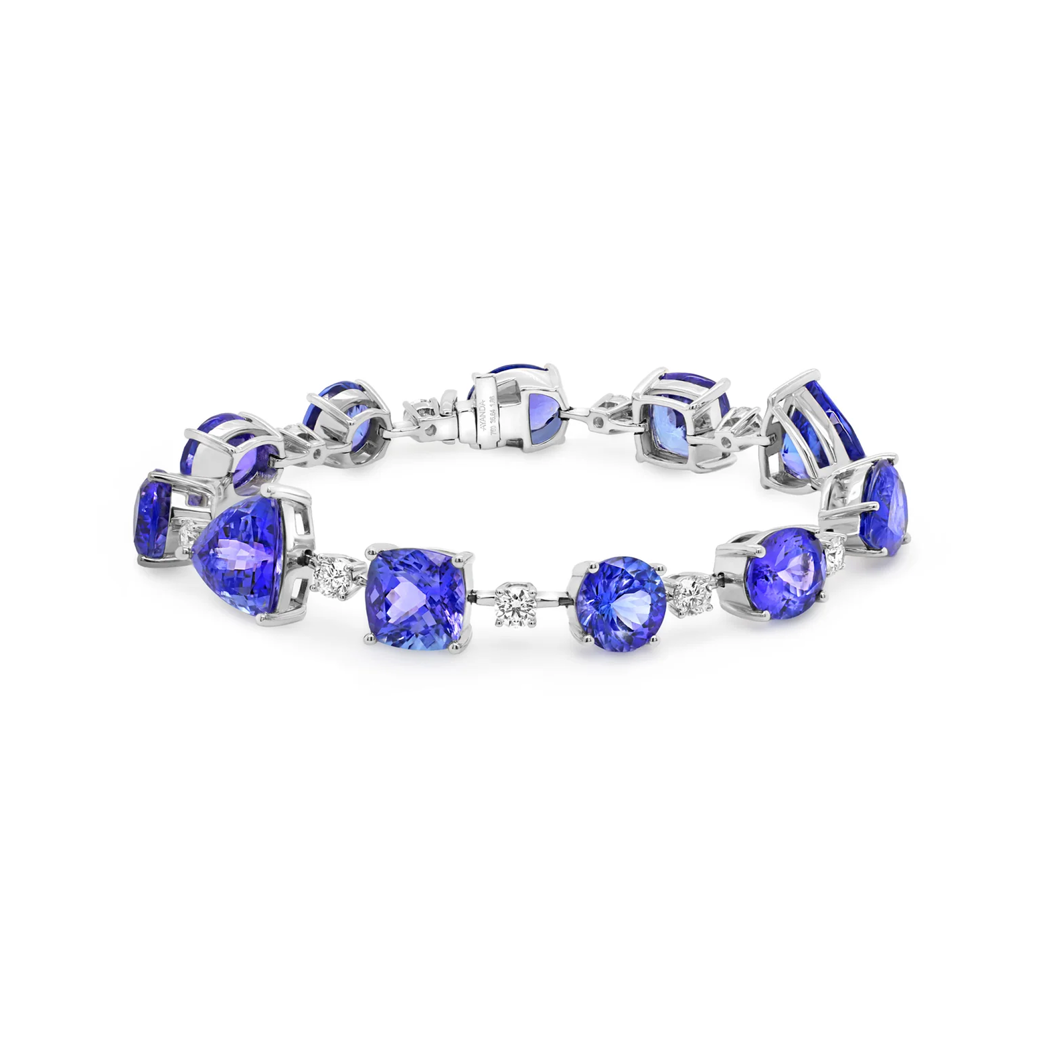 Shimansky 35 TCW Tanzanite Dress Bracelet in 18K White Gold Front View