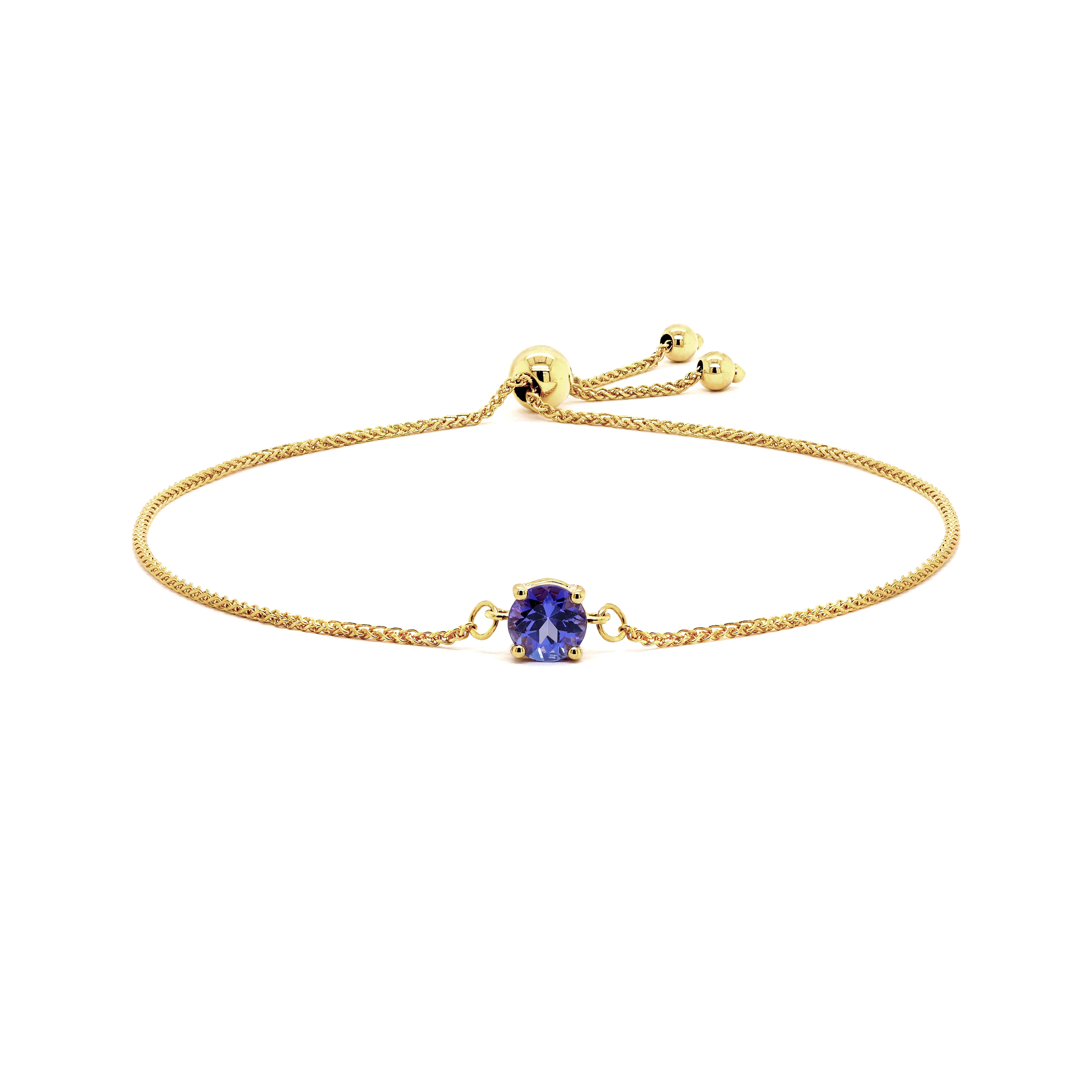 Tanzanite Round Cut 0.48 Carat Bolero Bracelet | 14K Yellow Gold Shimansky #Metal_Yellow Gold