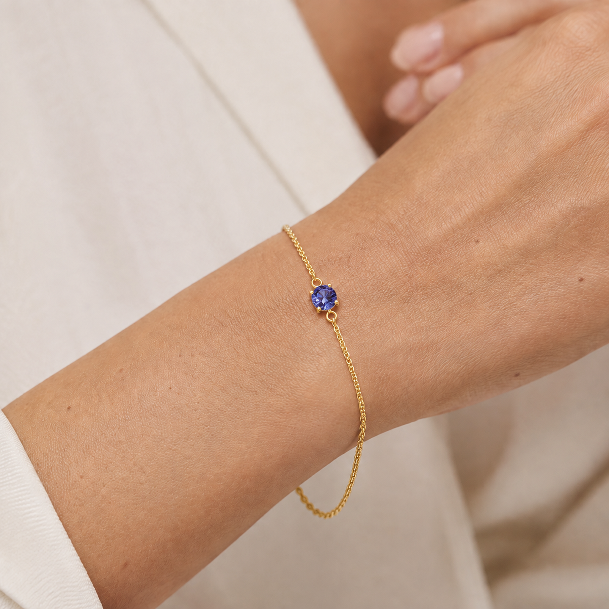 Tanzanite Round Cut 0.46 Carat Bolero Bracelet | 14K White Gold Shimansky Lifestyle #Metal_Yellow Gold
