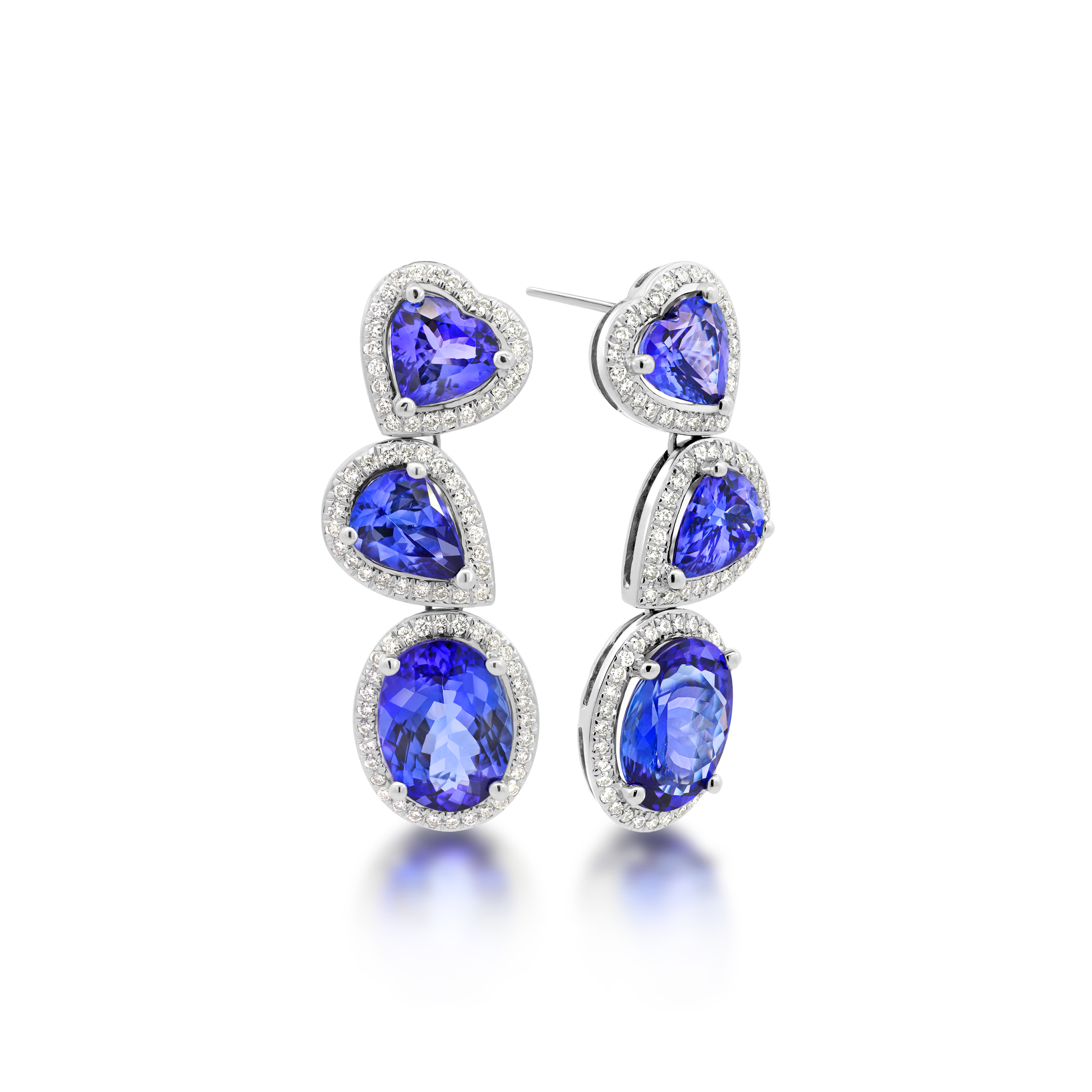 Shimansky 14.9 TCW Tanzanite Dress Earrings in 18K White Gold 3D View