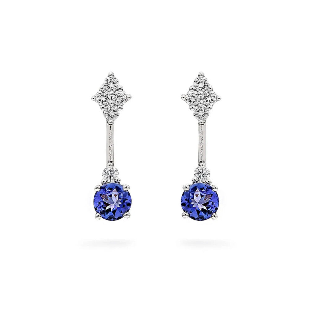 Shimansky 1 TCW Tanzanite and Diamond Earrings in 18K White Gold
Front View