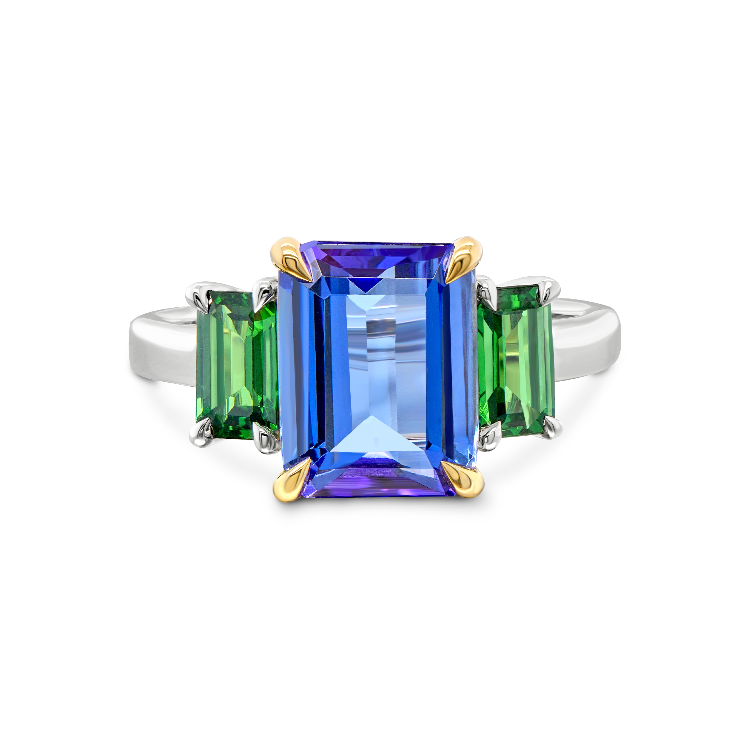 Tanzanite & Tsavorite Trilogy Ring - Shimansky Jewelry