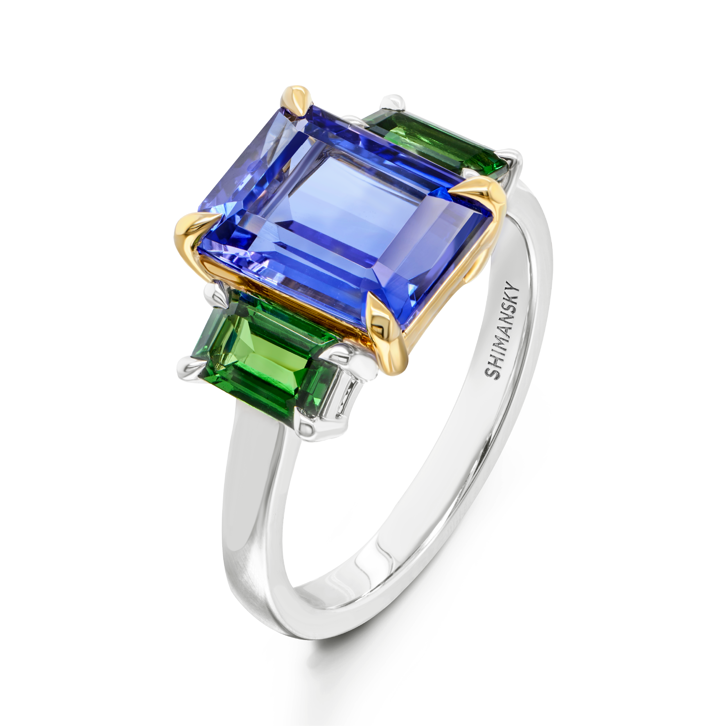 Tanzanite & Tsavorite Trilogy Ring - Shimansky Jewelry