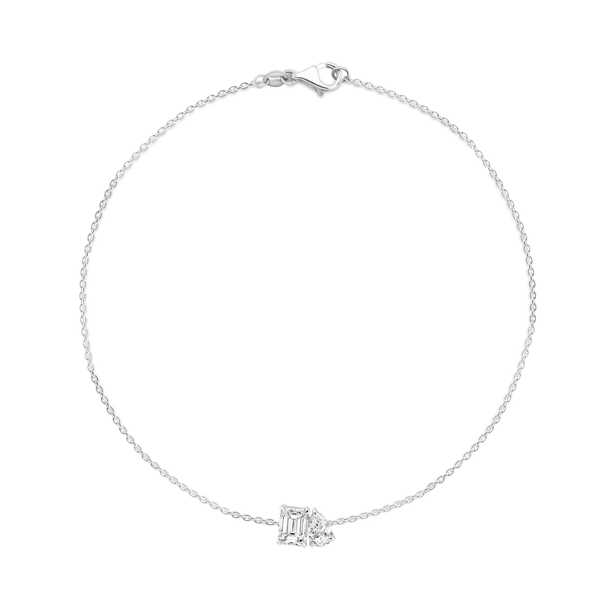 Shimansky 0.5 TCW Toi et Moi Diamond Bracelet 14K White Gold