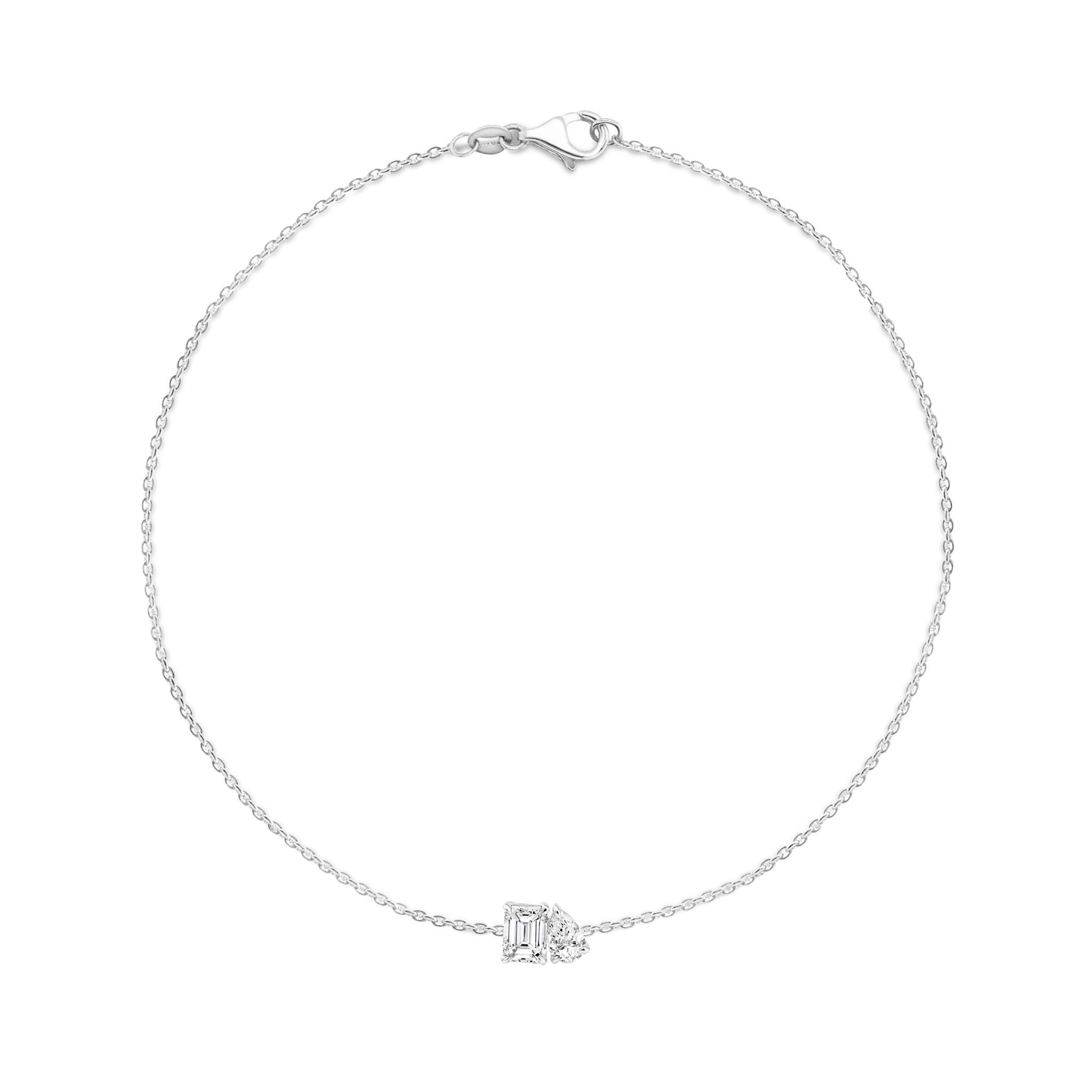 Shimansky 0.3 TCW Toi et Moi Diamond Bracelet 14K White Gold