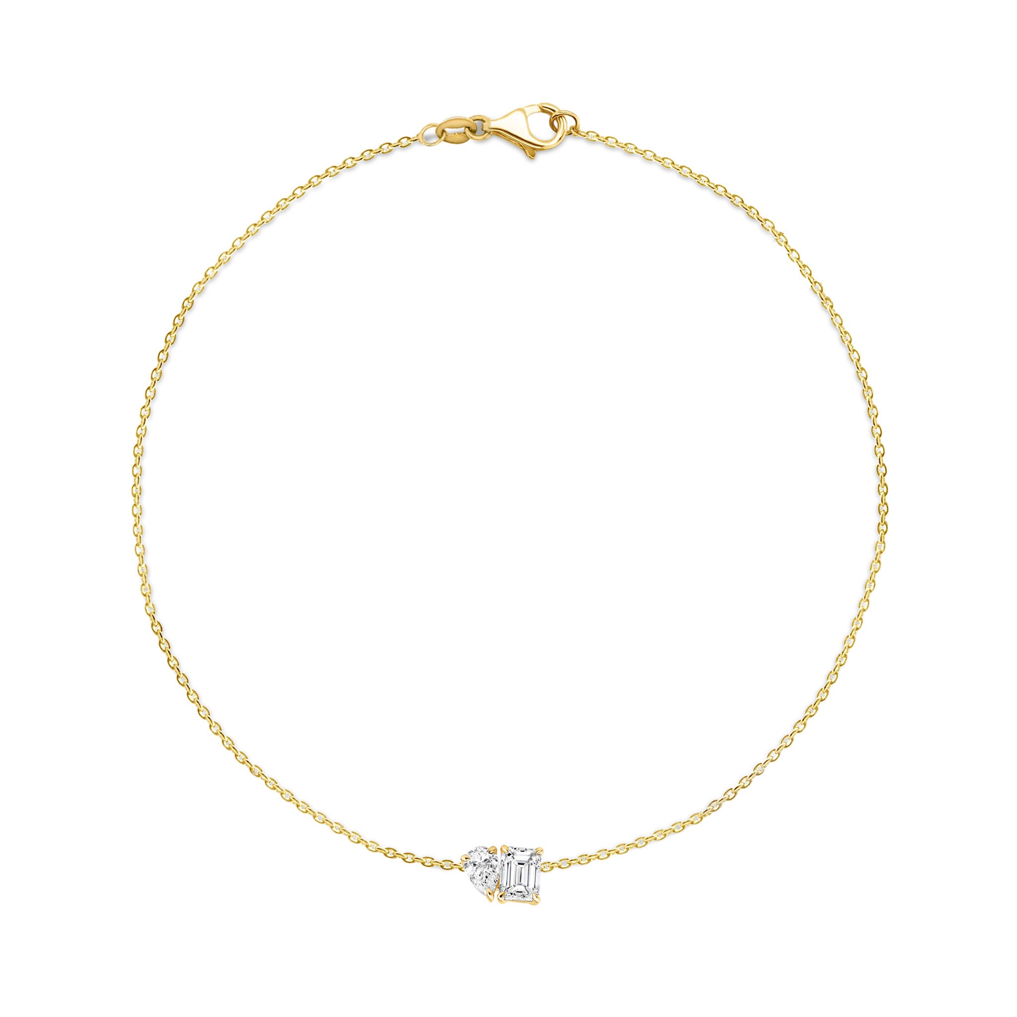 Shimansky 0.3 TCW Toi et Moi Diamond Bracelet 14K Yellow Gold