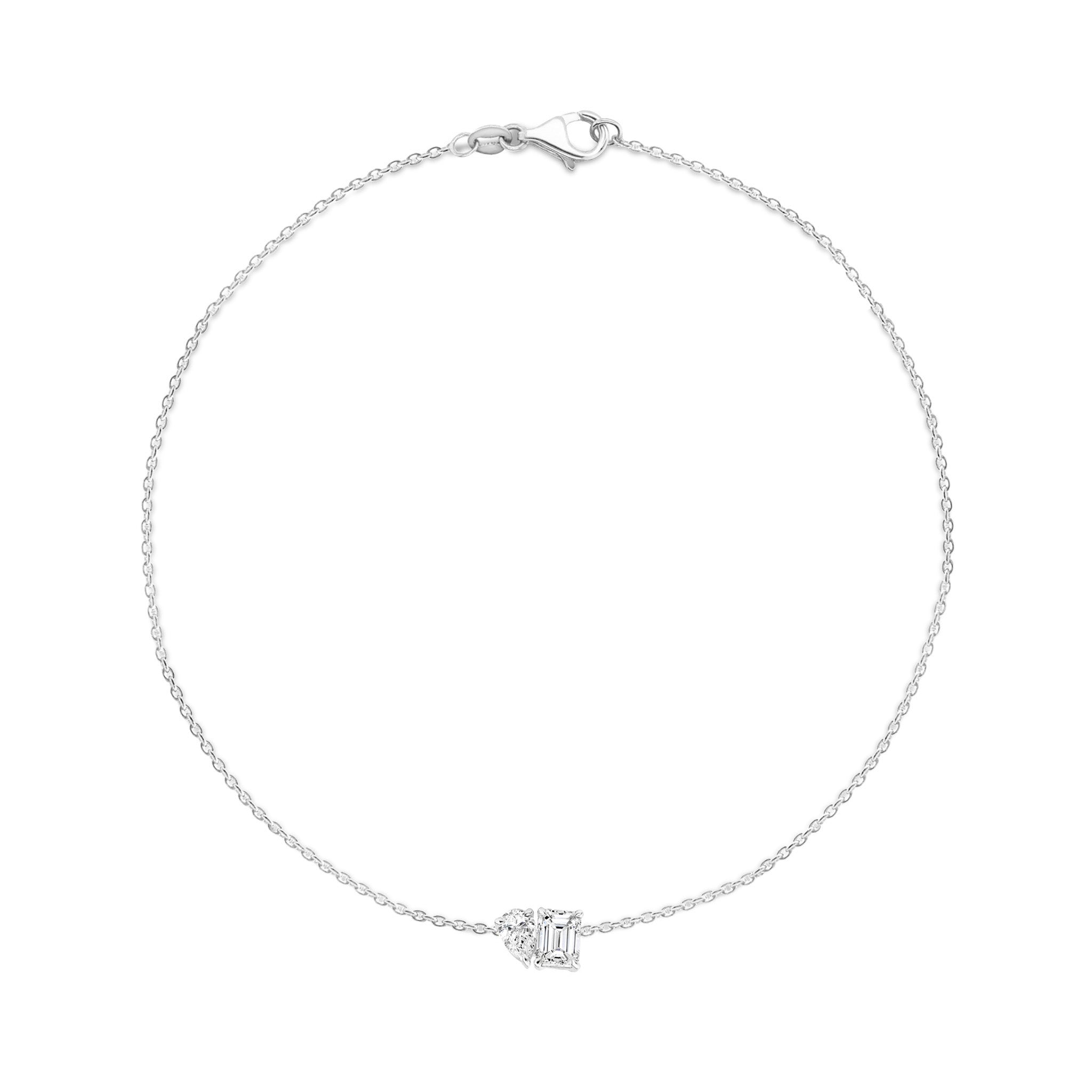 Shimansky 0.3 TCW Toi et Moi Diamond Bracelet 14K White Gold