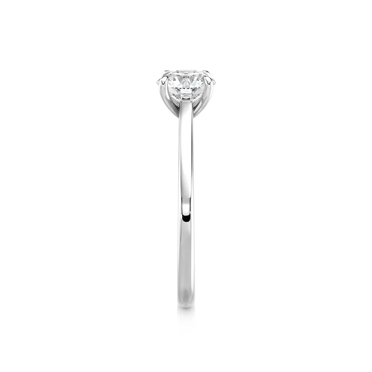 Shimansky Victoria Solitaire Diamond Engagement Ring Platinum - Profile View #Metal_Platinum #Carat Weight_0.7