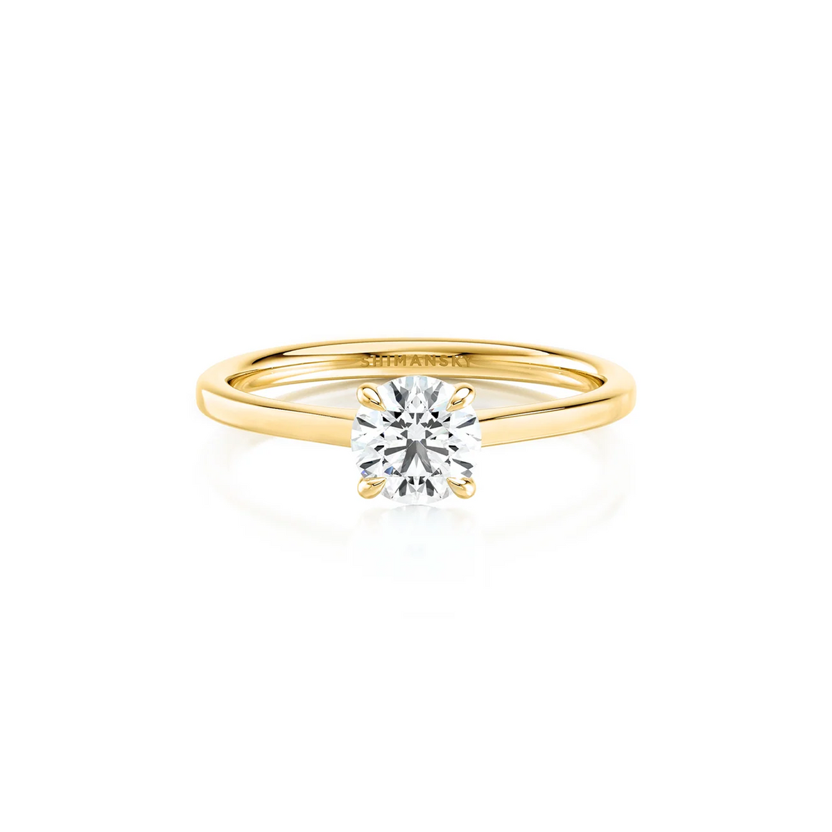 Shimansky Victoria Solitaire Diamond Engagement Ring 18K Yellow Gold - Front View #Metal_Yellow Gold #Carat Weight_0.7