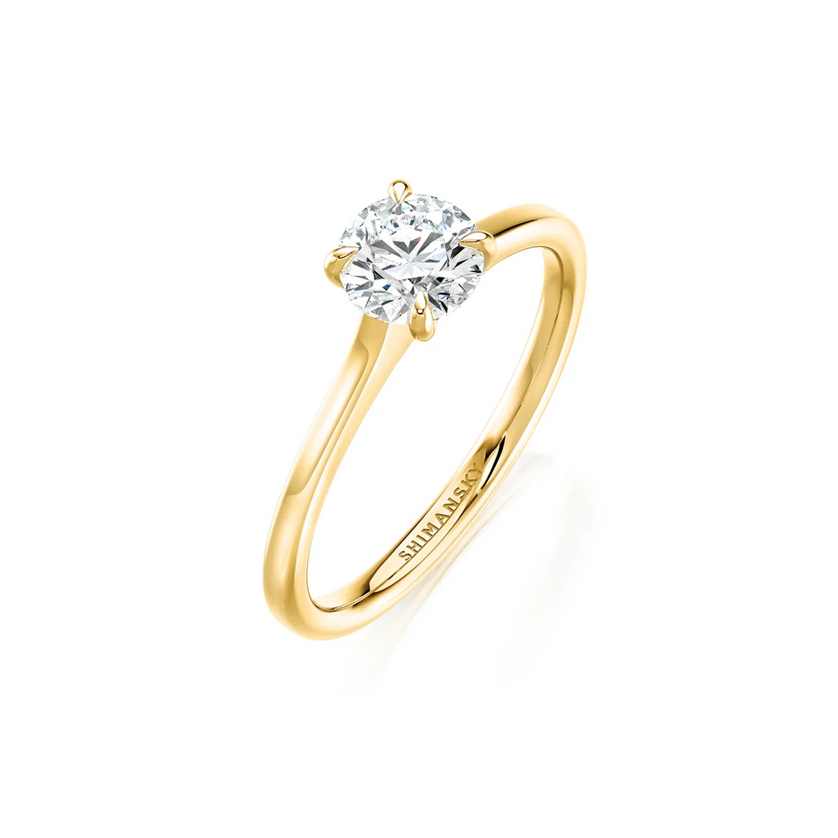 Shimansky Victoria Solitaire Diamond Engagement Ring 18K Yellow Gold - 3D View #Metal_Yellow Gold #Carat Weight_0.7 #card-first