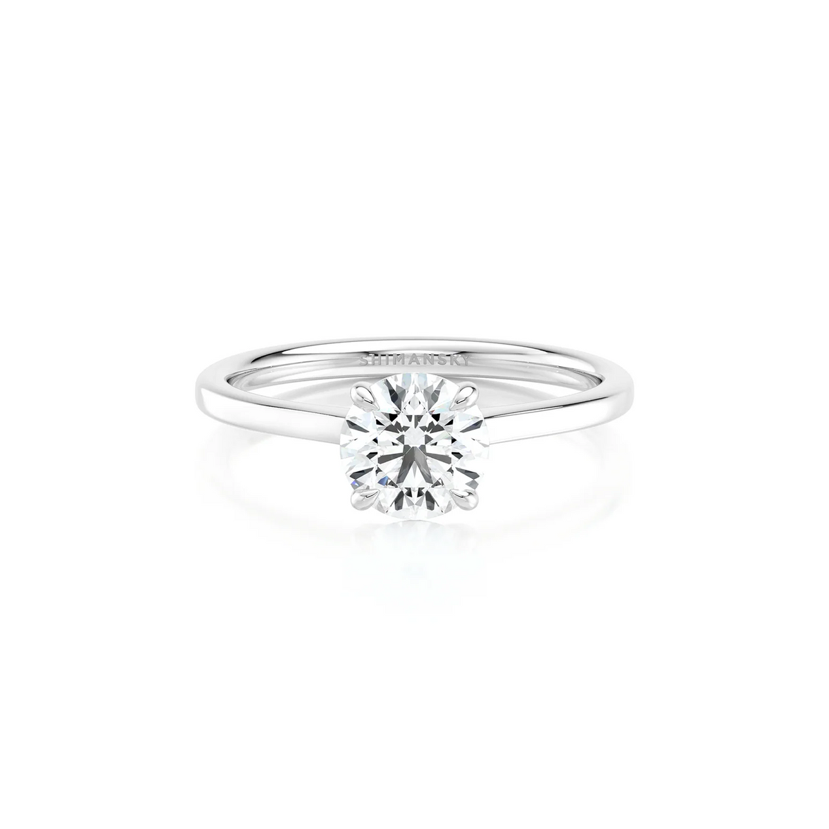 Shimansky Victoria Solitaire Diamond Engagement Ring Platinum - Front View #Metal_Platinum #Carat Weight_1