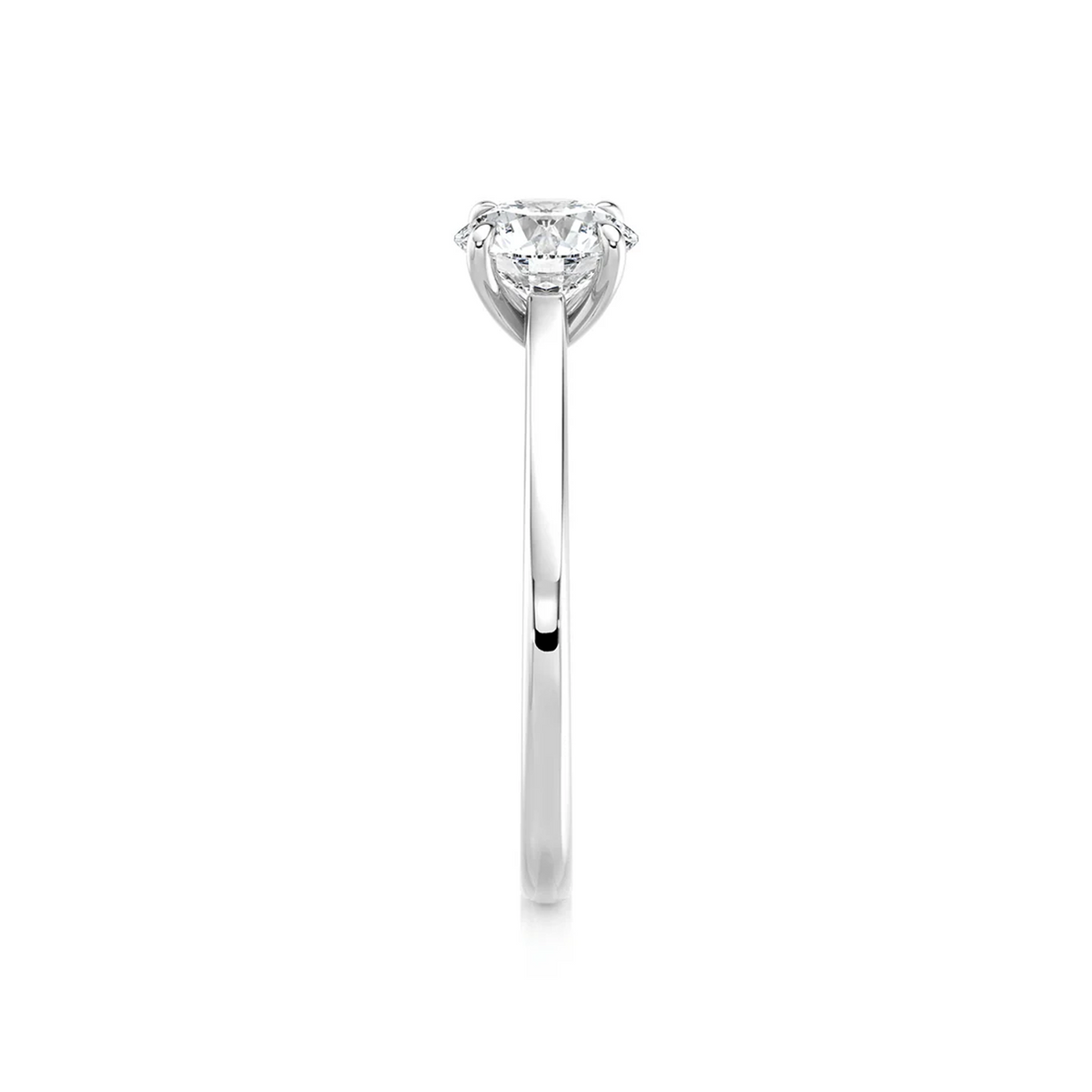 Shimansky Victoria Solitaire Diamond Engagement Ring Platinum - Profile View #Metal_Platinum #Carat Weight_1