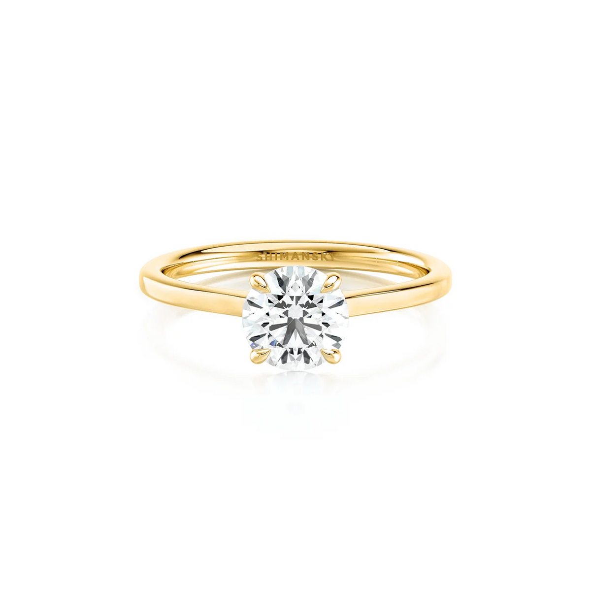 Shimansky Victoria Solitaire Diamond Engagement Ring 18K Yellow Gold - Front View #Metal_Yellow Gold #Carat Weight_1