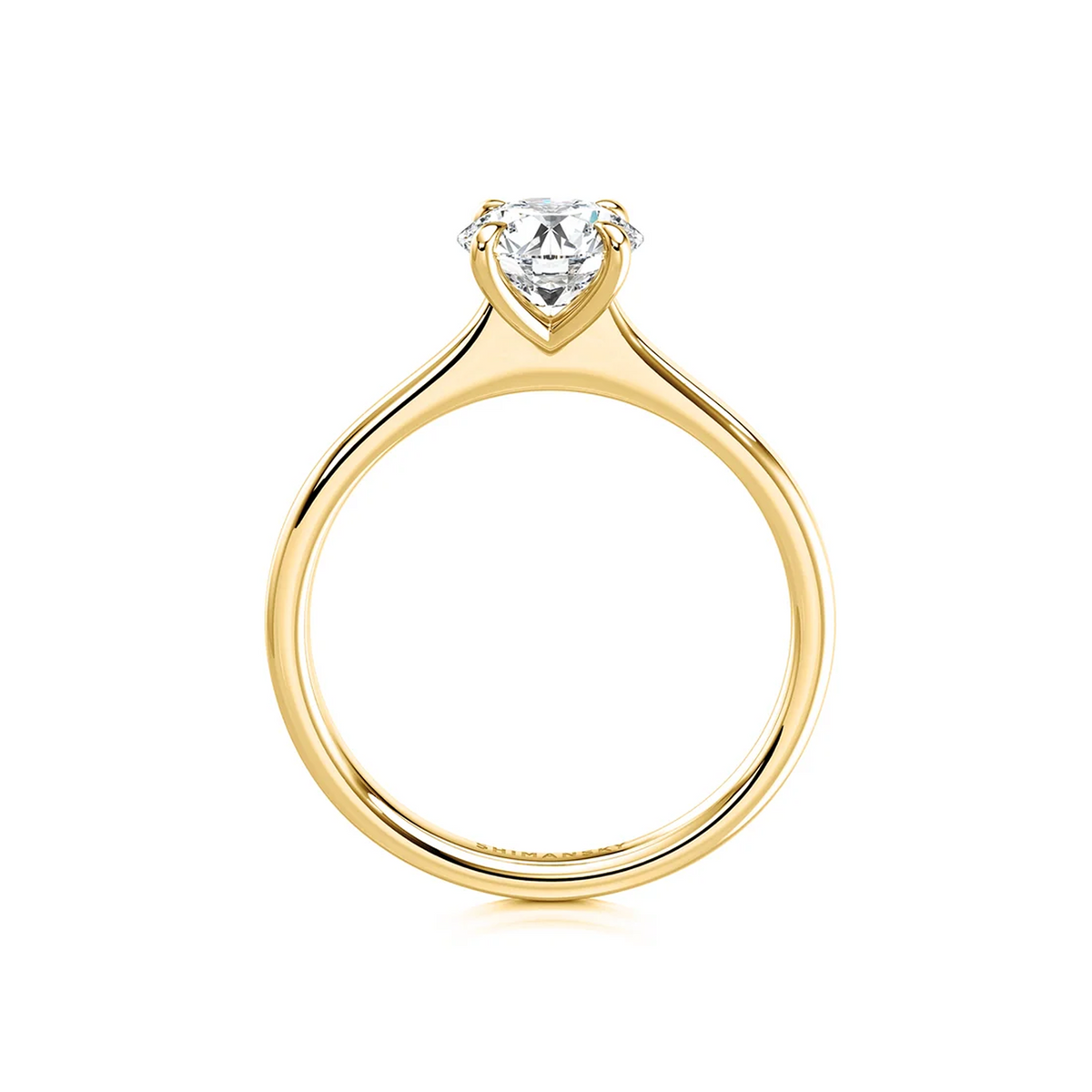 Shimansky Victoria Solitaire Diamond Engagement Ring 18K Yellow Gold - Side View #Metal_Yellow Gold #Carat Weight_1