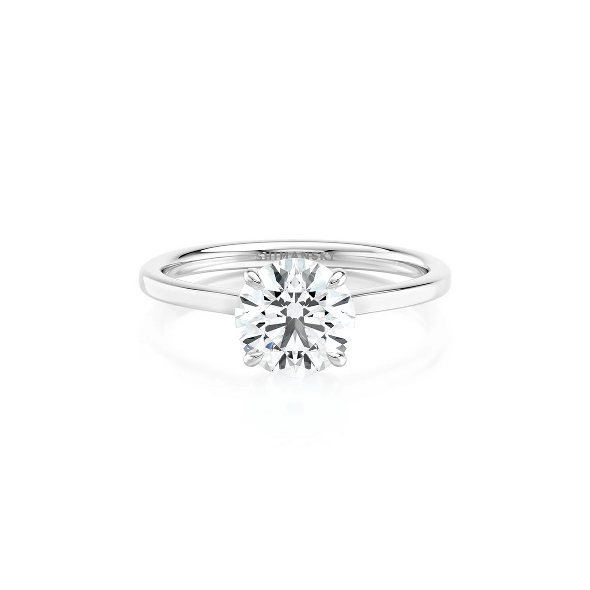 Shimansky Victoria Solitaire Diamond Engagement Ring Platinum - Front View #Metal_Platinum #Carat Weight_1.5