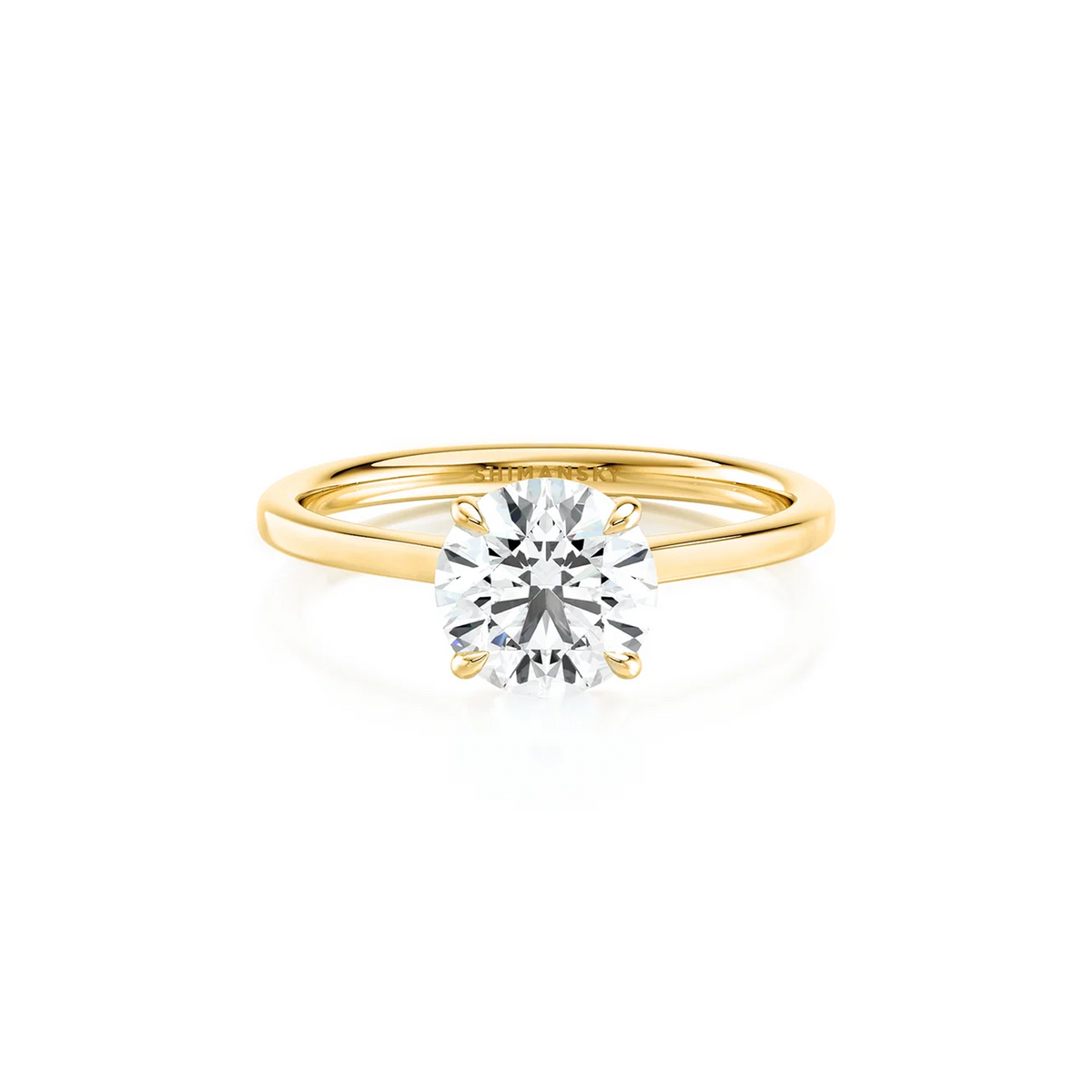 Shimansky Victoria Solitaire Diamond Engagement Ring 18K Yellow Gold - Front View #Metal_Yellow Gold #Carat Weight_1.5