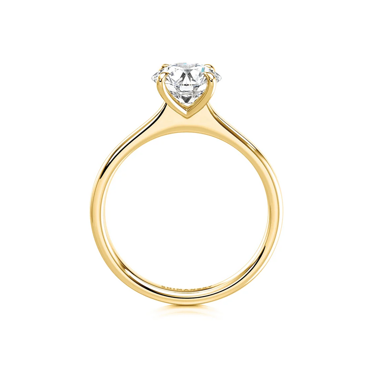 Shimansky Victoria Solitaire Diamond Engagement Ring 18K Yellow Gold - Side View #Metal_Yellow Gold #Carat Weight_1.5