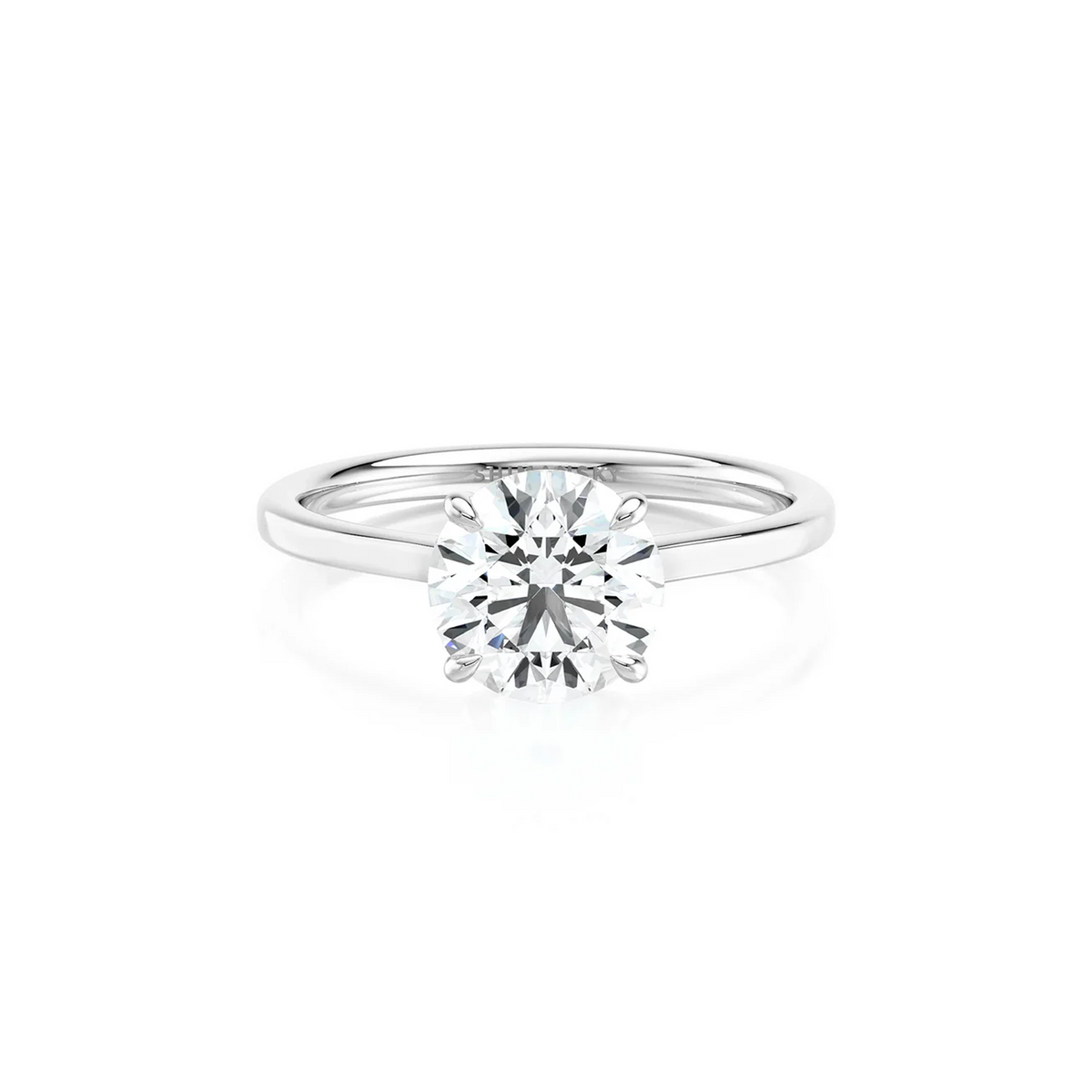 Shimansky Victoria Solitaire Diamond Engagement Ring Platinum - Front View #Metal_Platinum #Carat Weight_2