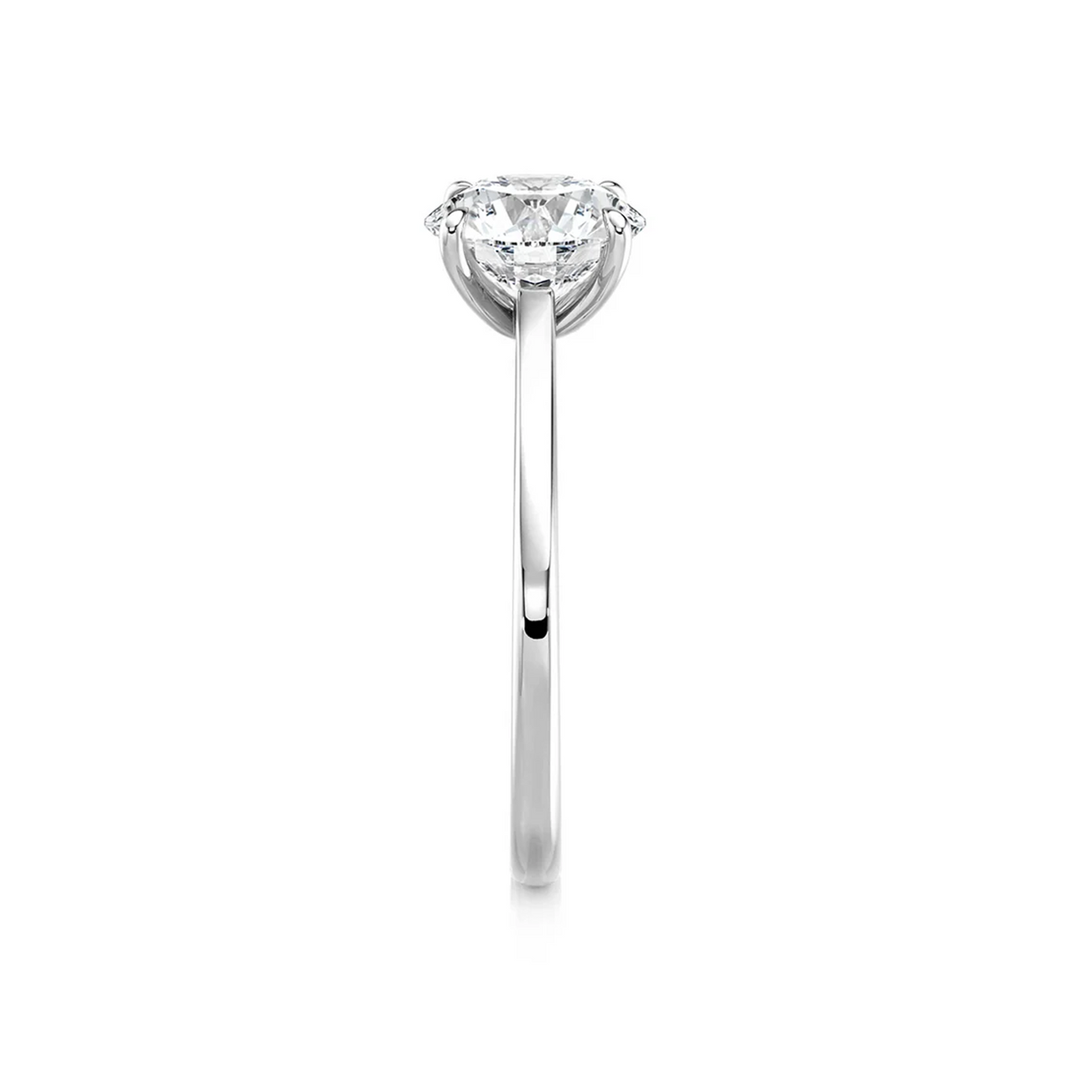 Shimansky Victoria Solitaire Diamond Engagement Ring Platinum - Profile View #Metal_Platinum #Carat Weight_2