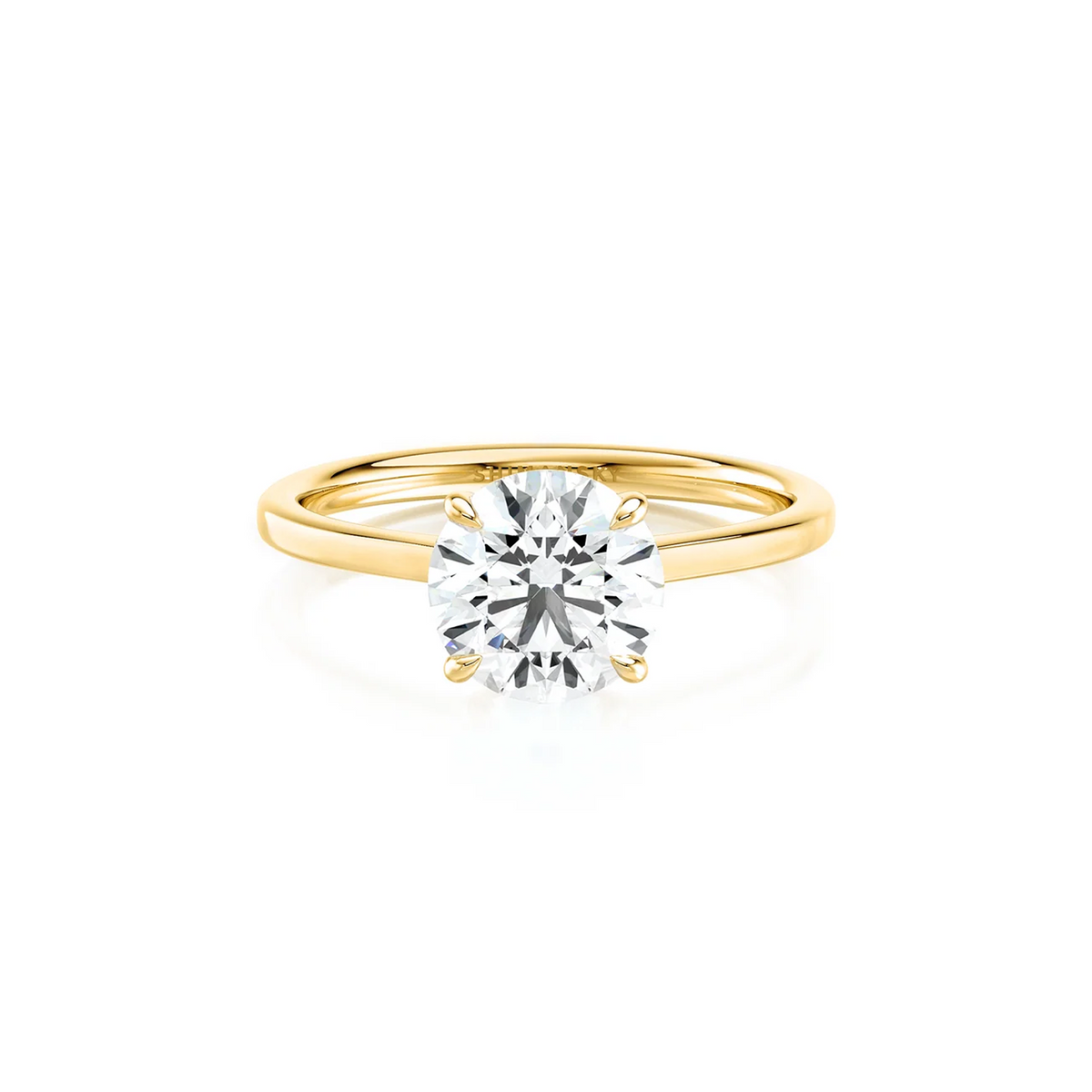 Shimansky Victoria Solitaire Diamond Engagement Ring 18K Yellow Gold - Front View #Metal_Yellow Gold #Carat Weight_2