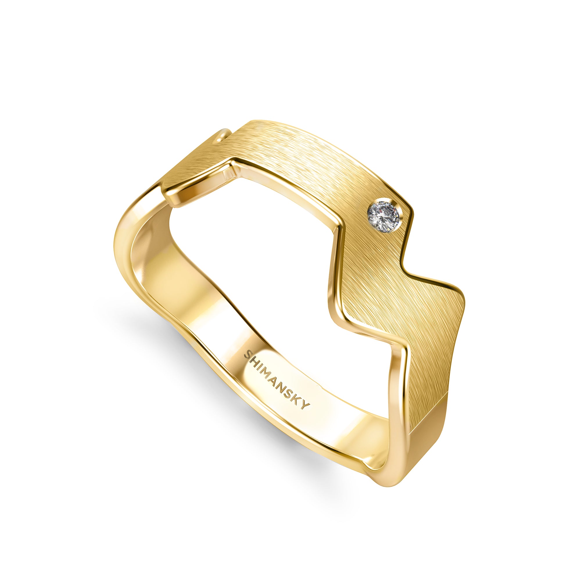 Table Mountain Single Diamond Gents Ring - Shimansky Jewelry