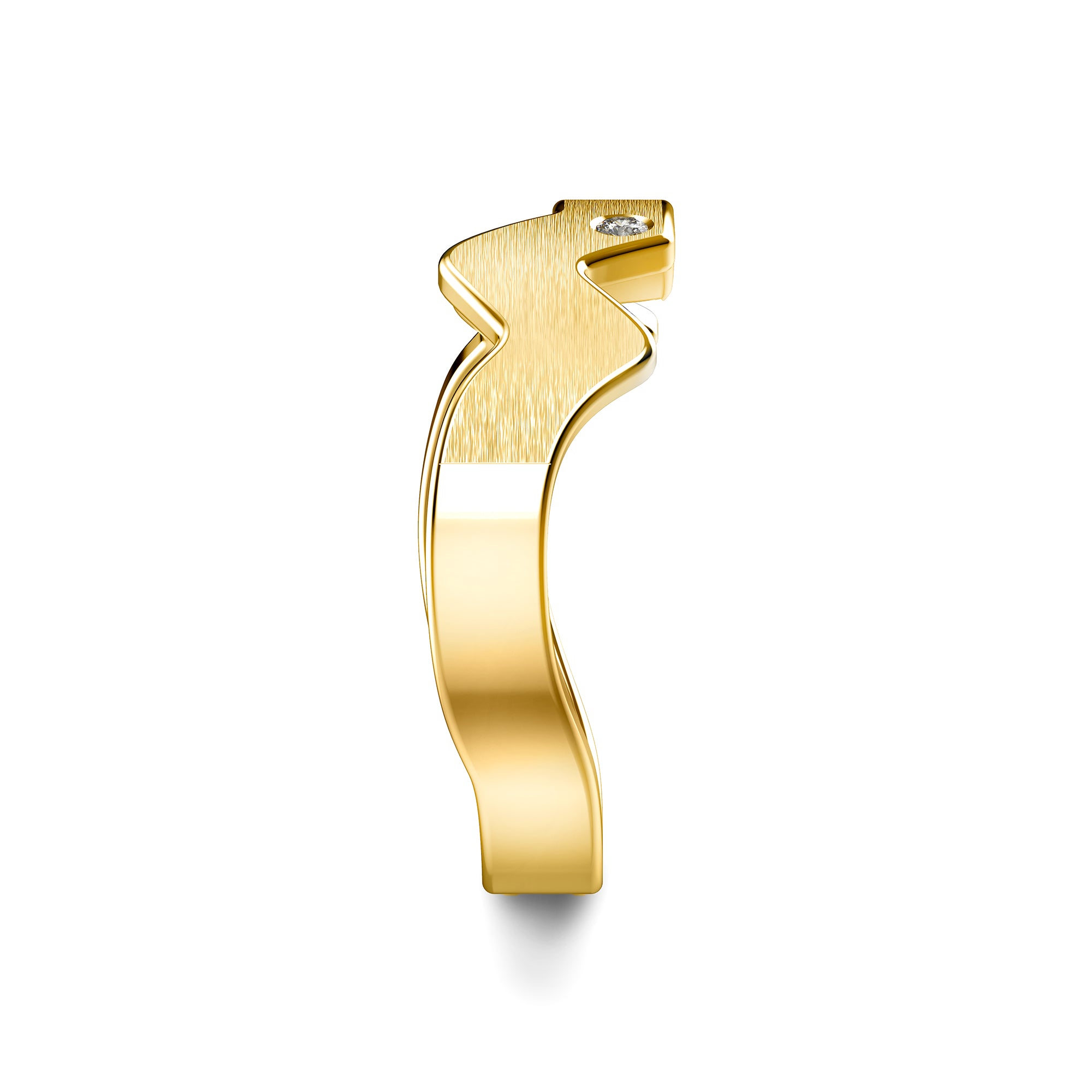 Table Mountain Single Diamond Gents Ring - Shimansky Jewelry