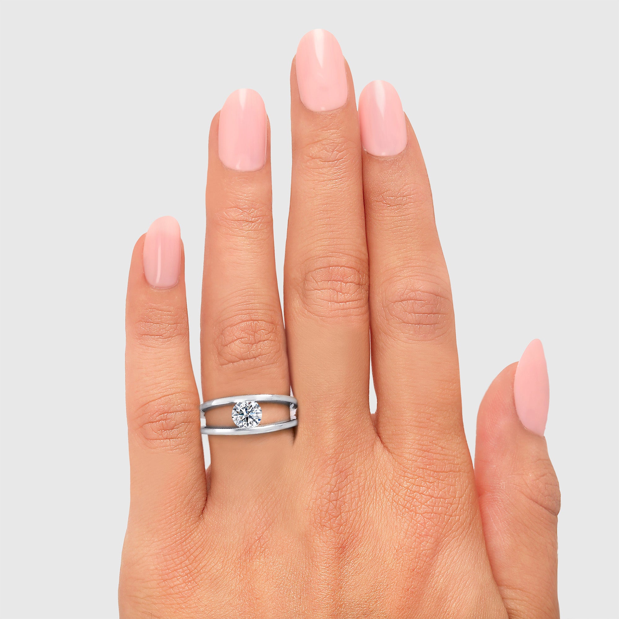 Shimansky 0.7 TCW Millennium Iconic Eight Hearts Ring in 18K White Gold Model View