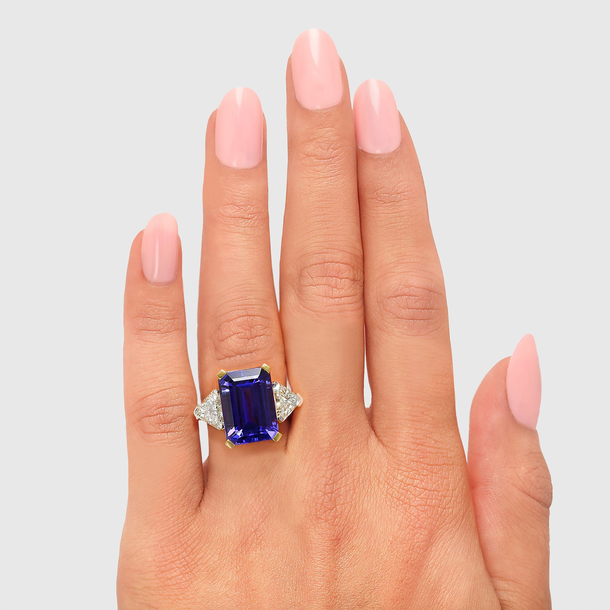 Tanzanite Emerald Trilogy Ring