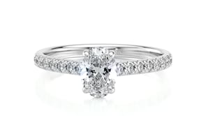 Shimansky 0.9 TCW Oval Diamond Microset Engagement Ring Crafted in Platinum 360 Video