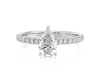 Shimansky 0.95 TCW Pear Shape Diamond Microset Engagement Ring Platinum 360 Video