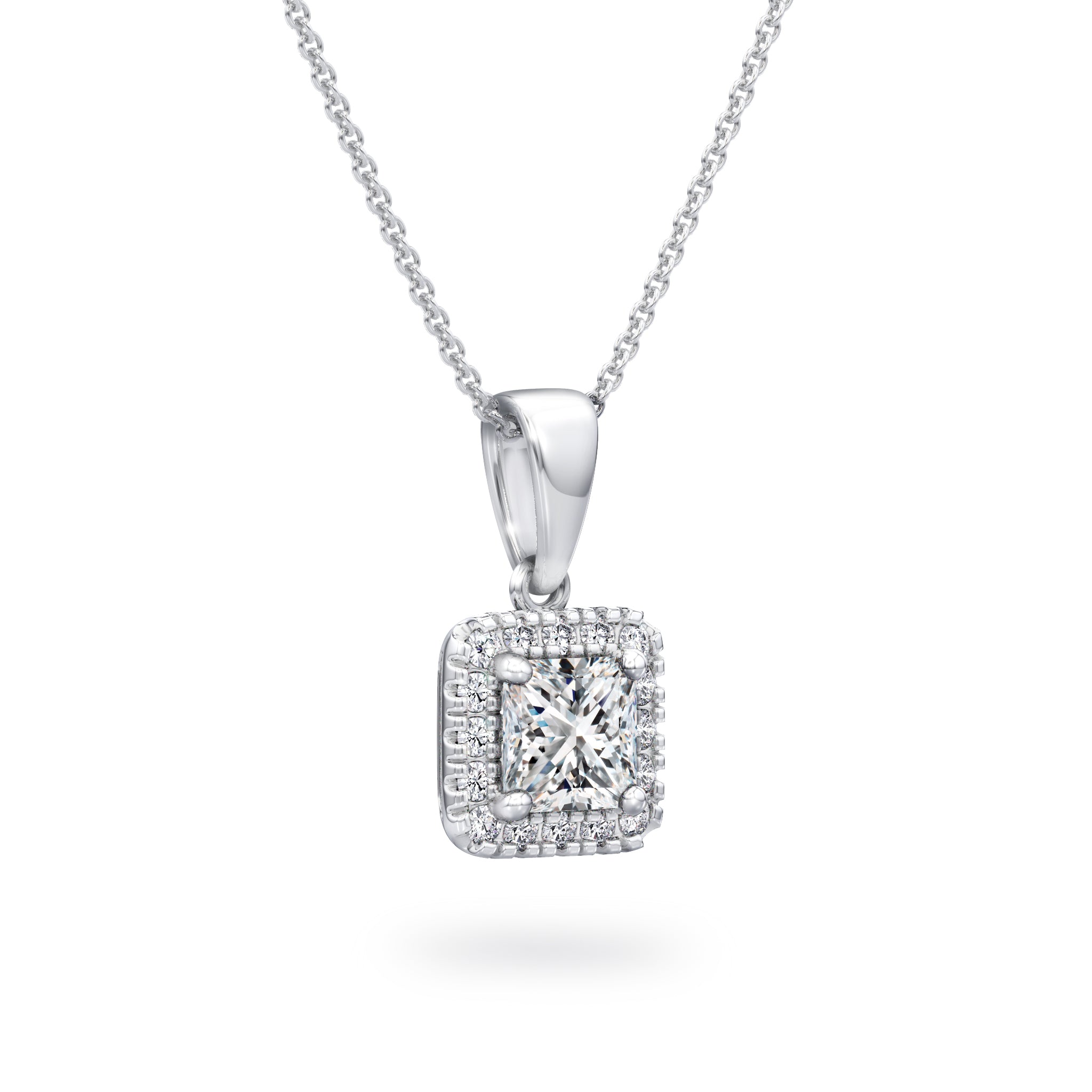Shimansky - My Girl Diamond Halo Pendant 0.30 Carat Crafted in 18K White Gold