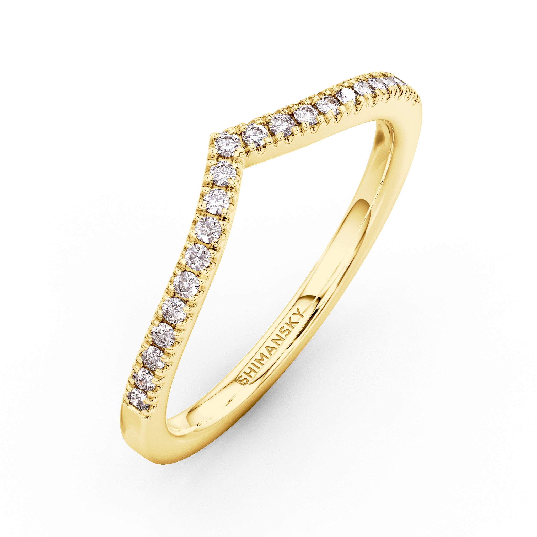 Shimansky - Wishbone Ladies Wedding Band Crafted in 18K Yellow Gold