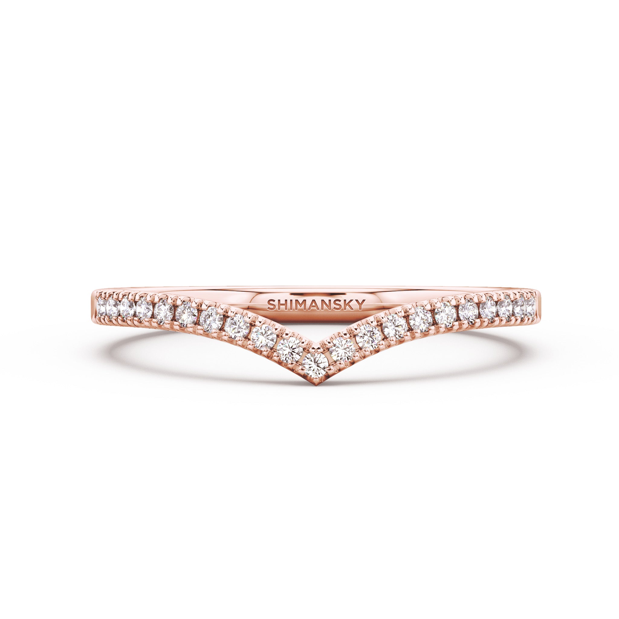 Shimansky - Wishbone Ladies Wedding Band Crafted in 18K Rose Gold