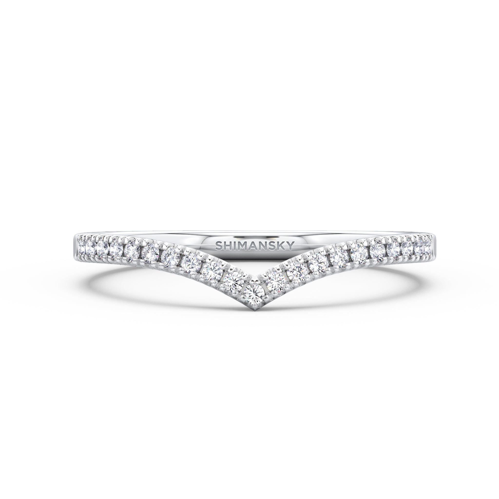 Shimansky - Wishbone Ladies Wedding Band Crafted in 18K White Gold