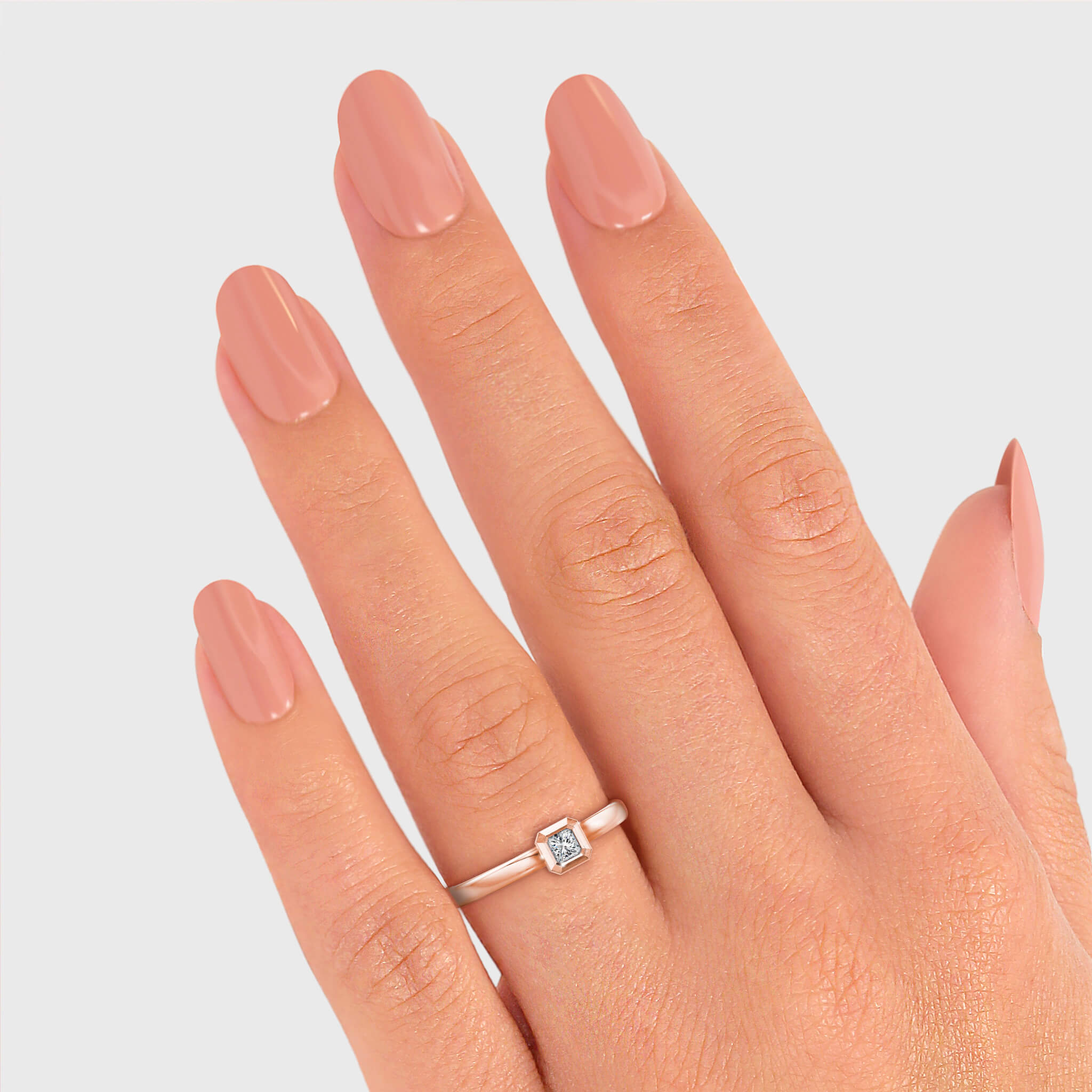 My Girl 0.15 Carat Diamond Tube Set Solitaire Ring | Brushed 18K Rose Gold - SHIMANSKY.CO.ZA