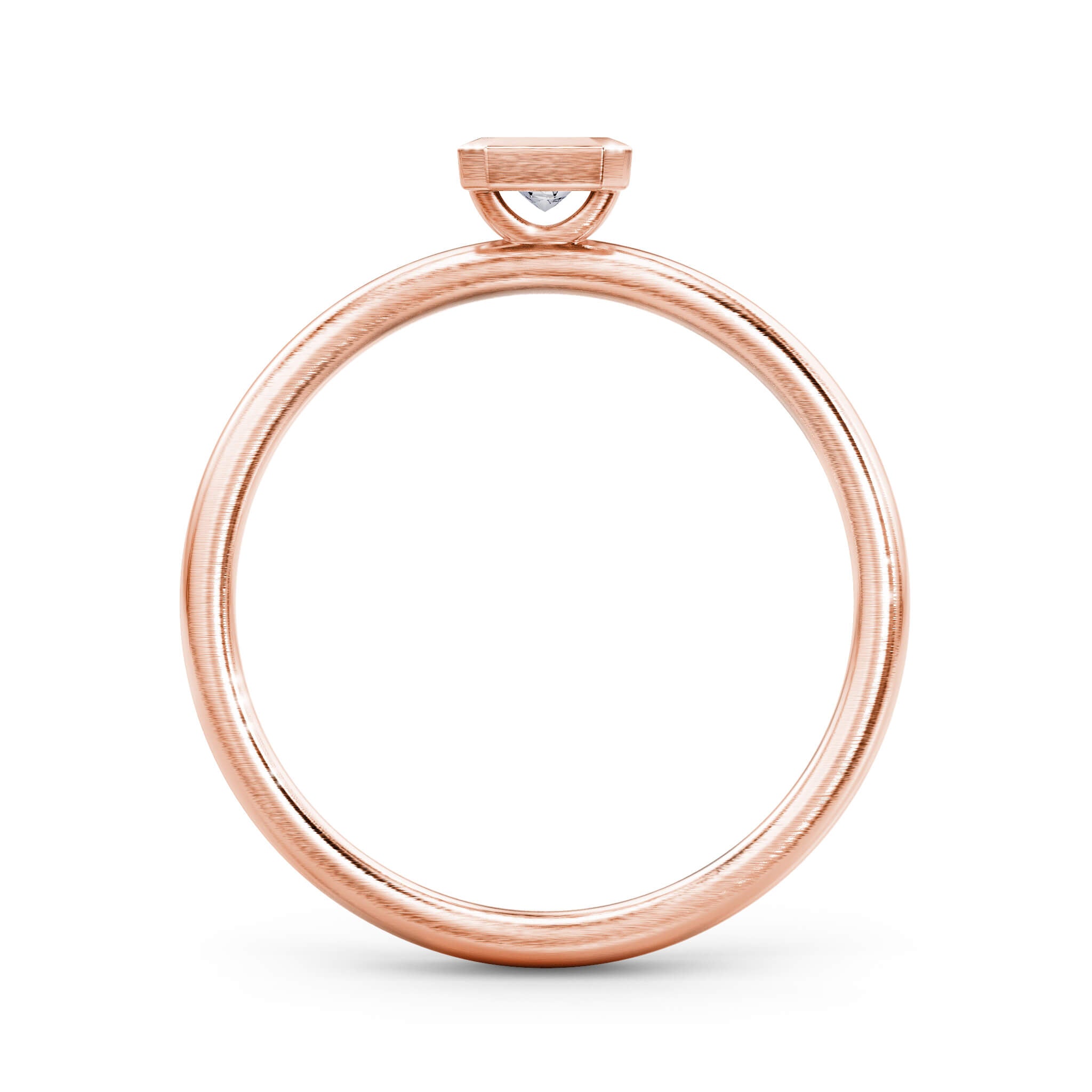 My Girl 0.15 Carat Diamond Tube Set Solitaire Ring | Brushed 18K Rose Gold - SHIMANSKY.CO.ZA