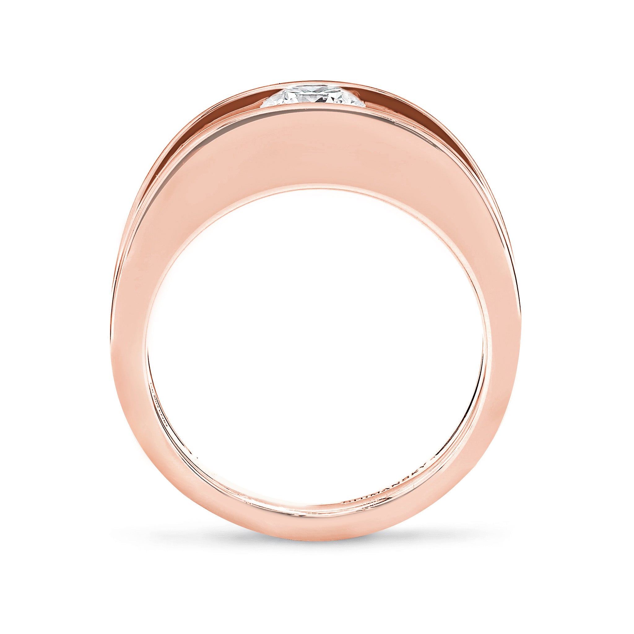 Millennium Classic Diamond Ring 0.50 Carat in 18K Rose Gold Side View