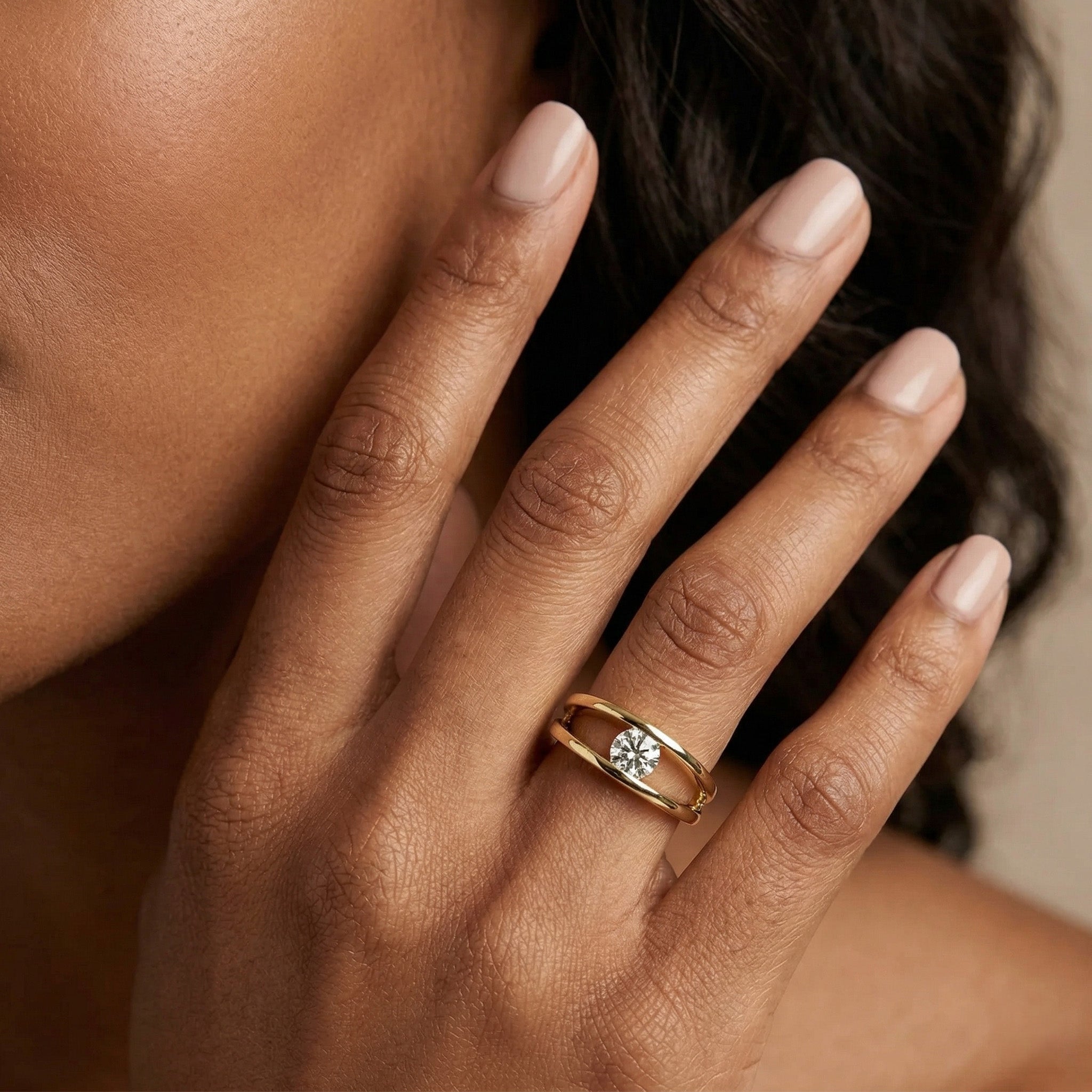 Shimansky 0.5 Carat Iconic Millennium Diamond Engagement Ring in 18K Yellow Gold Model View