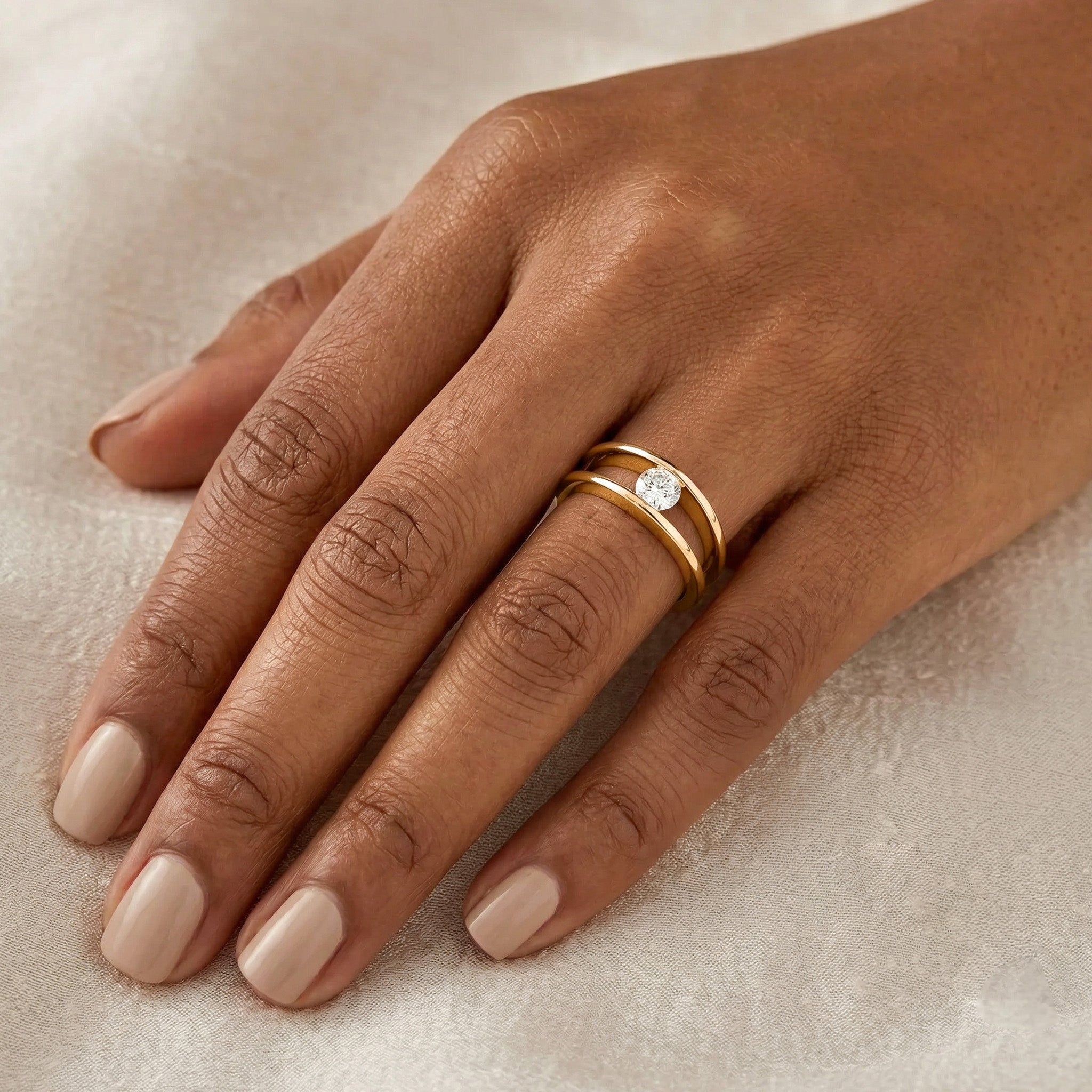 Shimansky 0.5 Carat Iconic Millennium Diamond Engagement Ring in 18K Yellow Gold Model View
