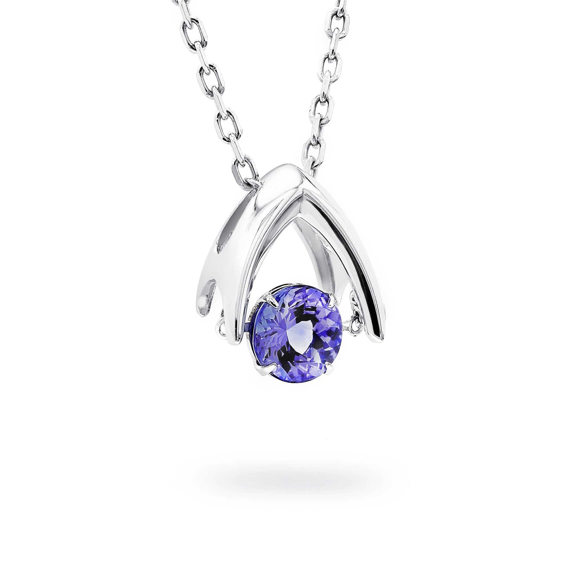  SHIMANSKY.CO.ZA -  Dancing Tanzanite Pendant - 14K White Gold - 3D View