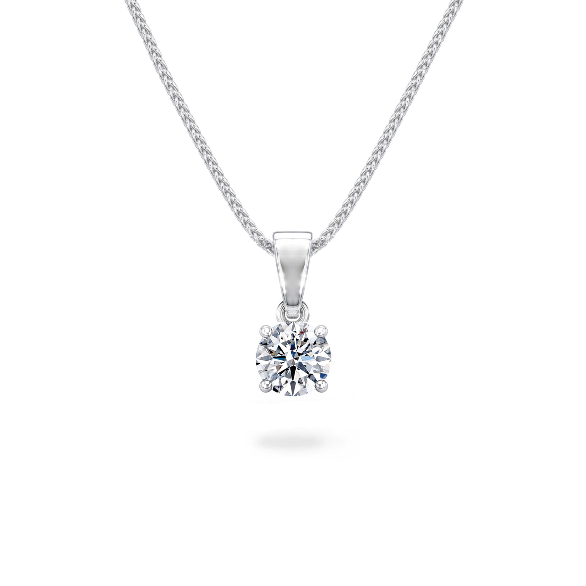 Solitaire Diamond Eight Hearts Pendant