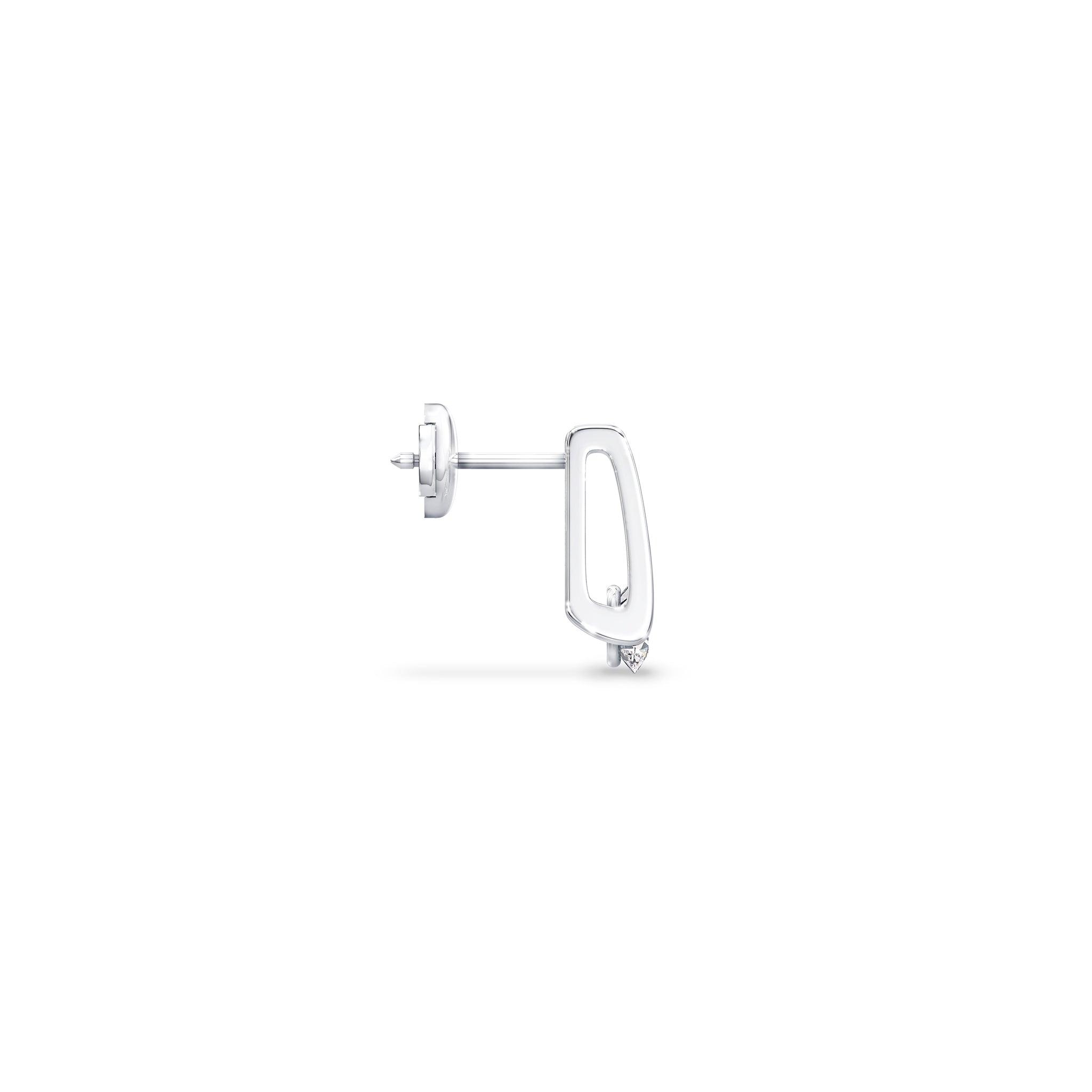 Millennium Classic Diamond Stud Earrings 0.50 Carat in 18K White Gold Side View