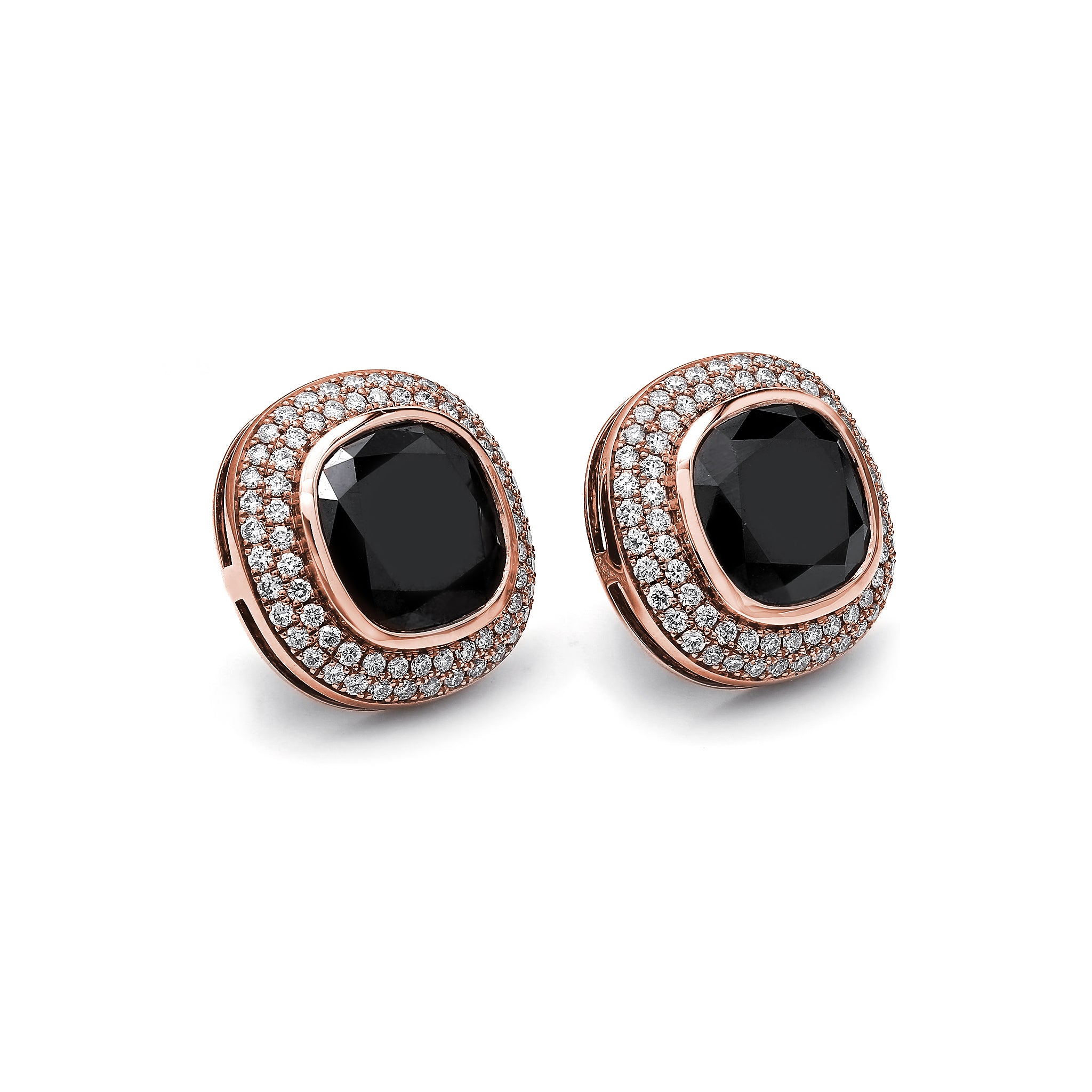  SHIMANSKY.CO.ZA -  Black Diamond Dress Earrings - 18K Rose Gold - 3D View