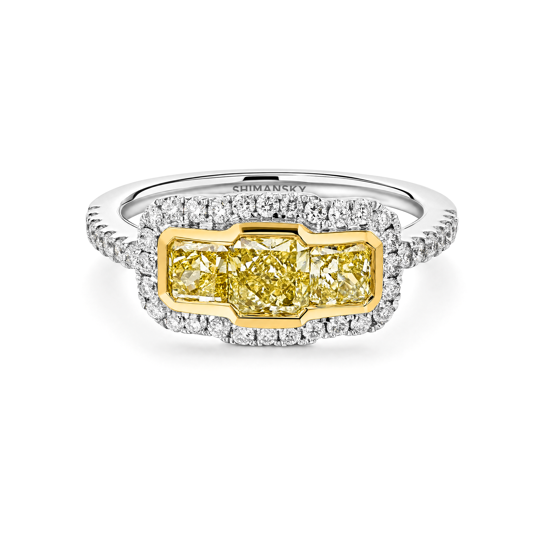 My Girl Bezel-Set Fancy Yellow Trilogy Microset Ring