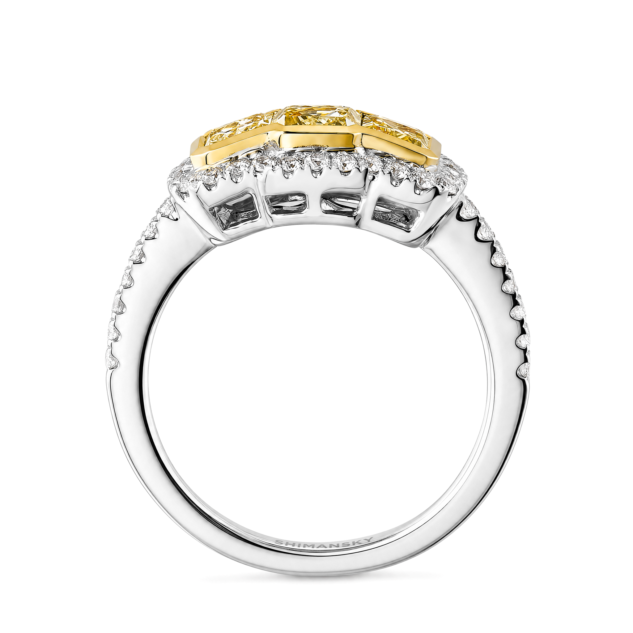 My Girl Bezel-Set Fancy Yellow Trilogy Microset Ring