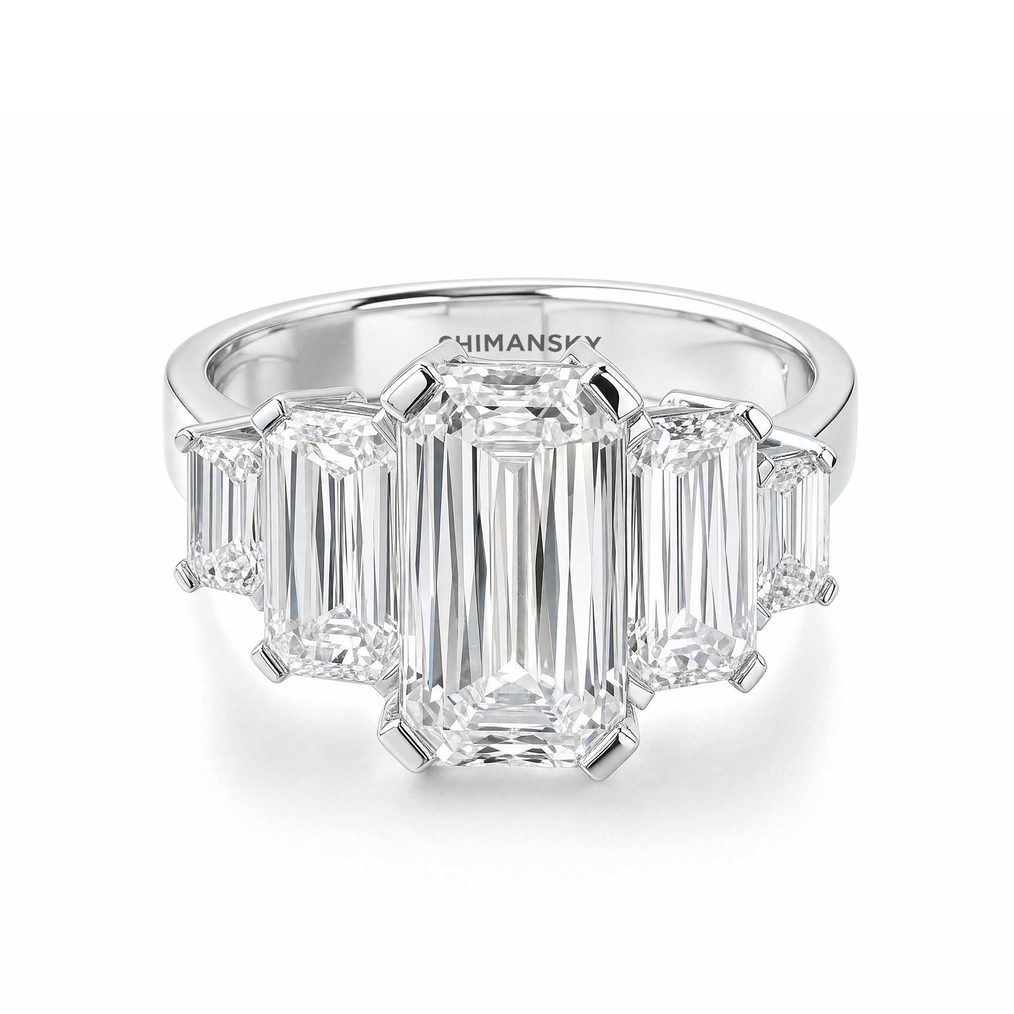 Cascading Criss Cut Graduating Five Stone Diamond Ring