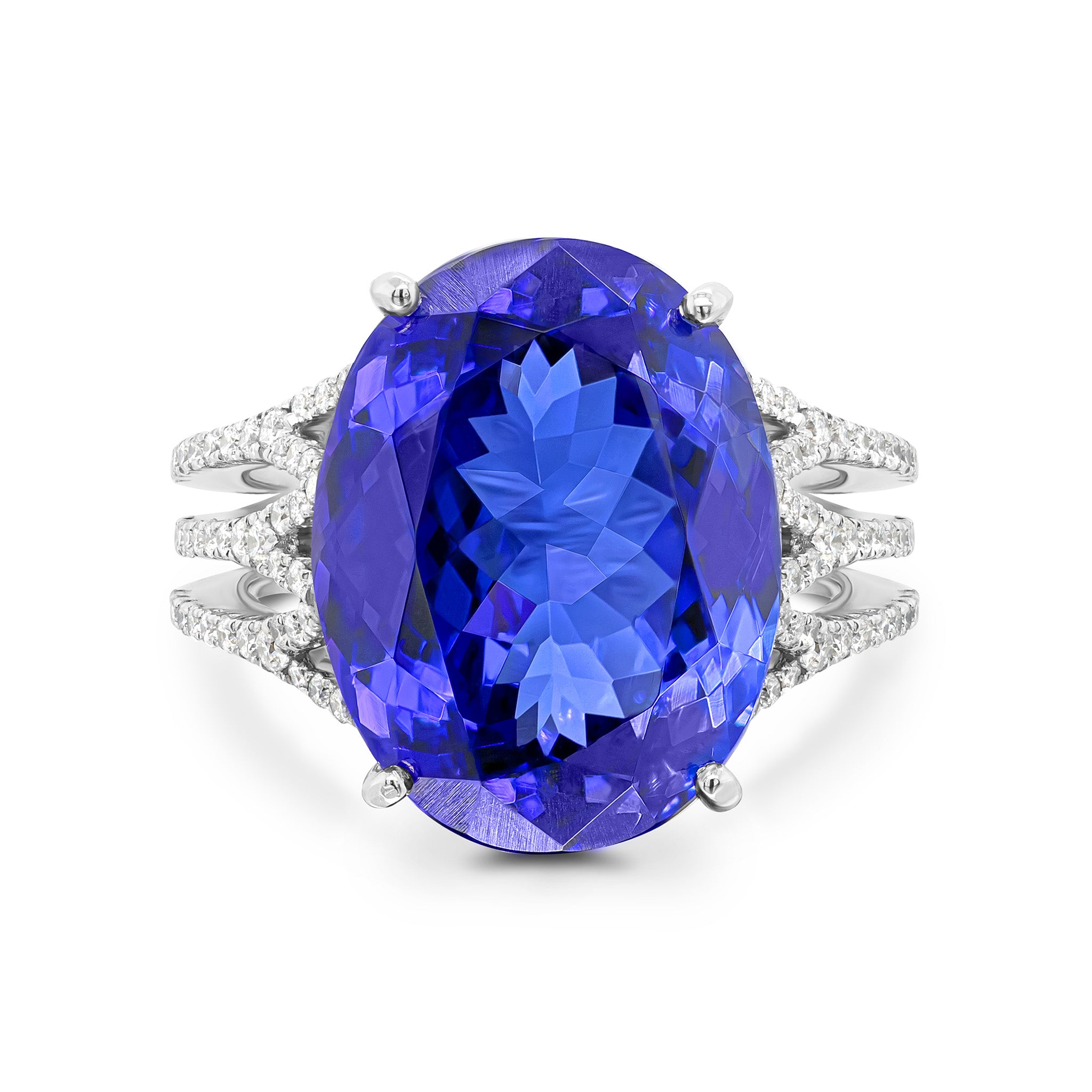 Oval Tanzanite & Diamond Dress Ring