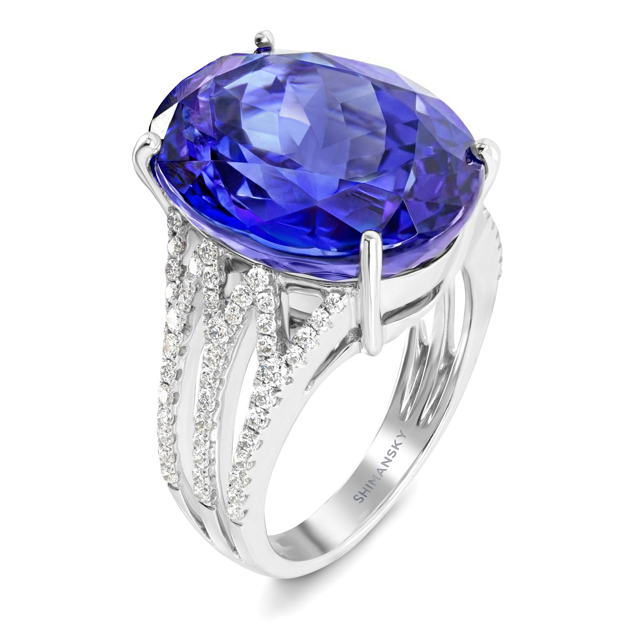 Oval Tanzanite & Diamond Dress Ring